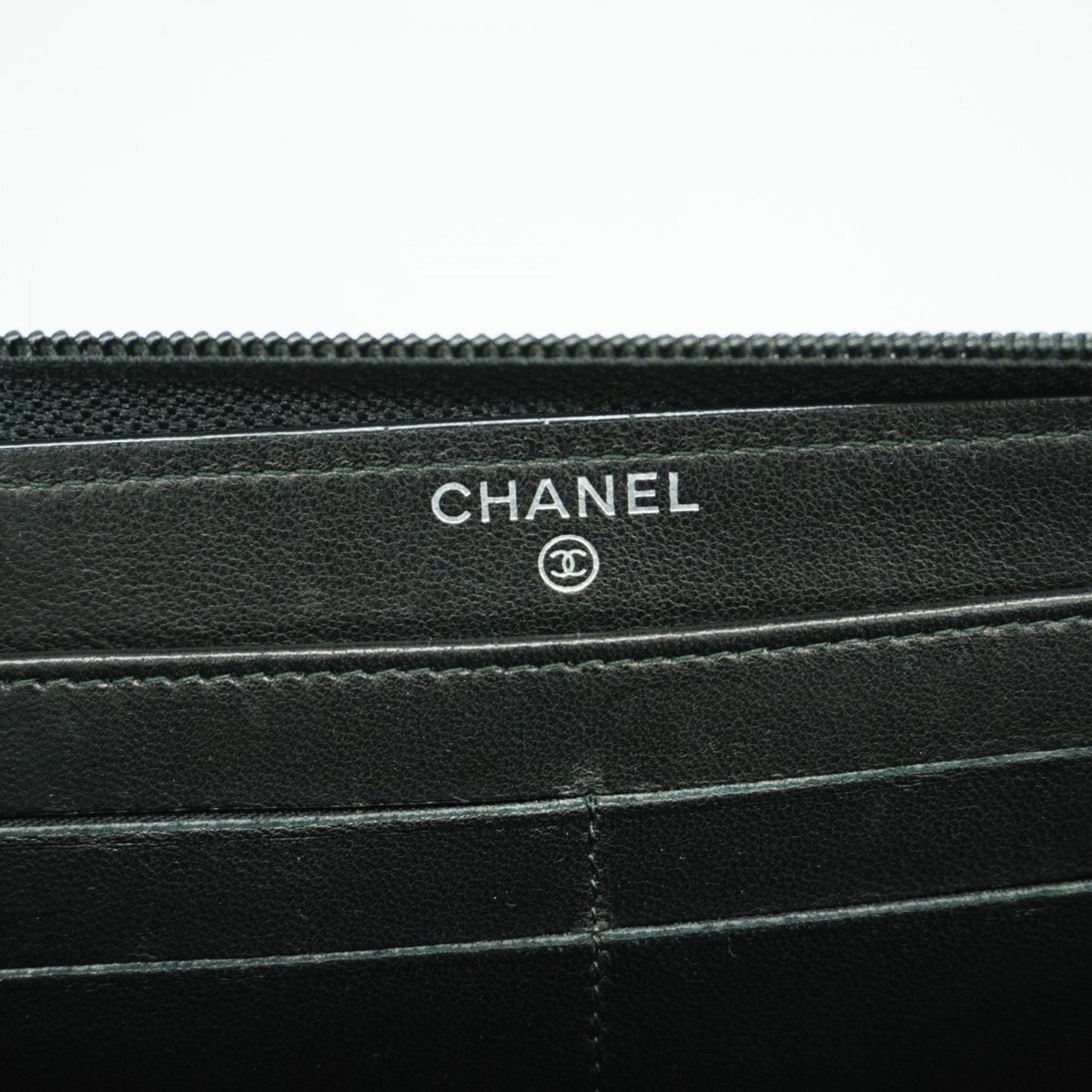 Chanel Boy, Black, Leather, wallet