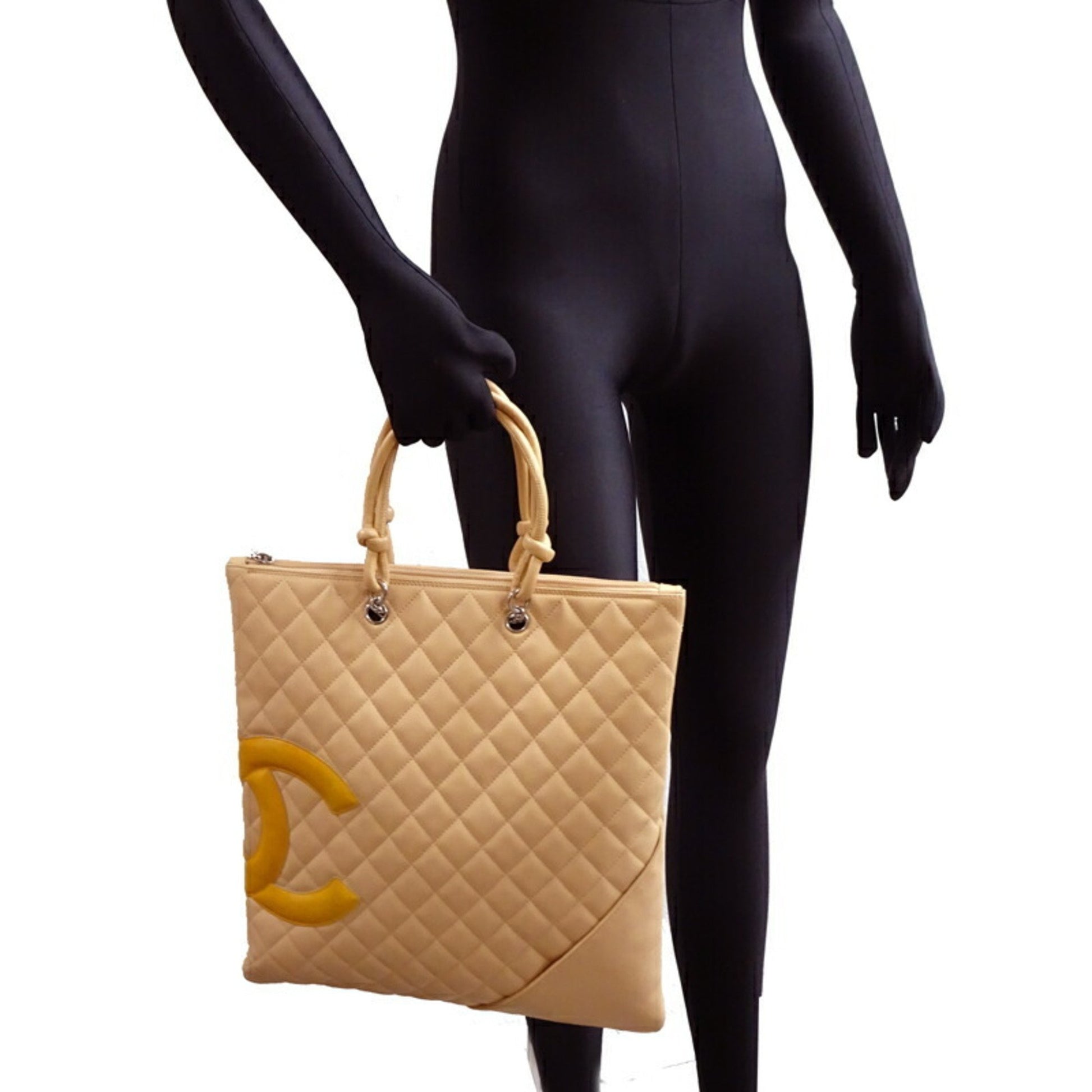 Chanel Cambon, Beige, Leather, tote