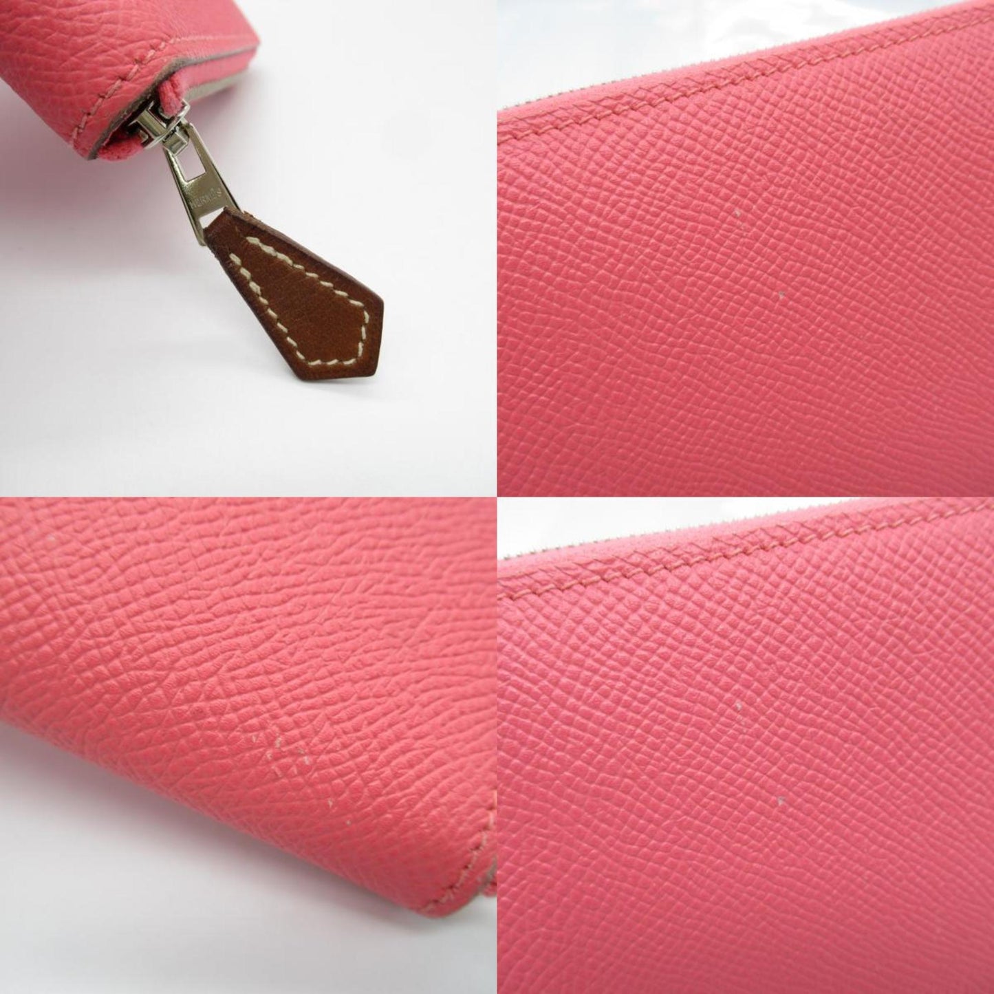 Hermès Azap, Pink, Leather, wallet