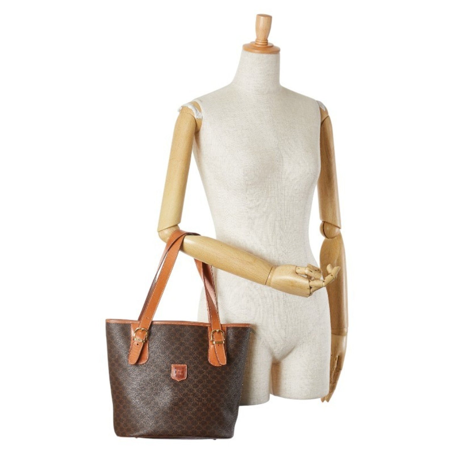 Céline Macadam, Brown, Canvas, tote