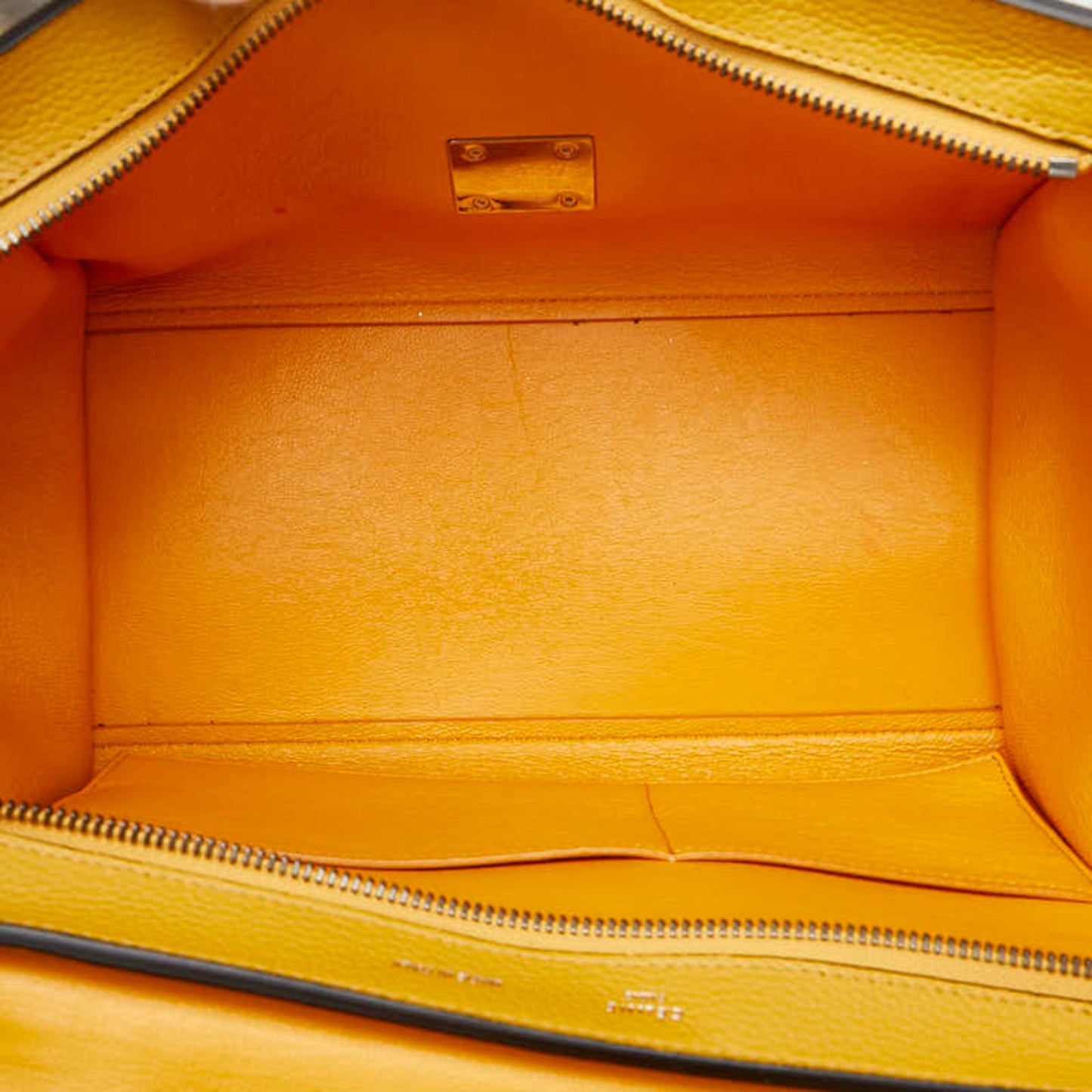 Céline Trapèze, Yellow, Leather, handbag