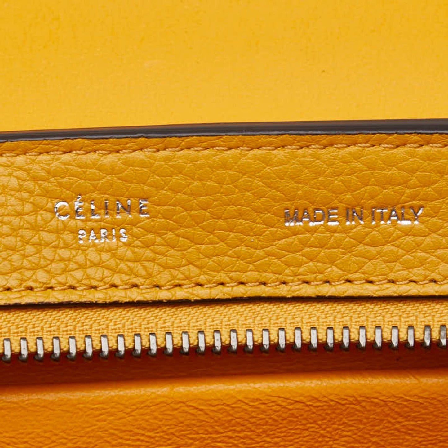 Céline Trapèze, Yellow, Leather, handbag