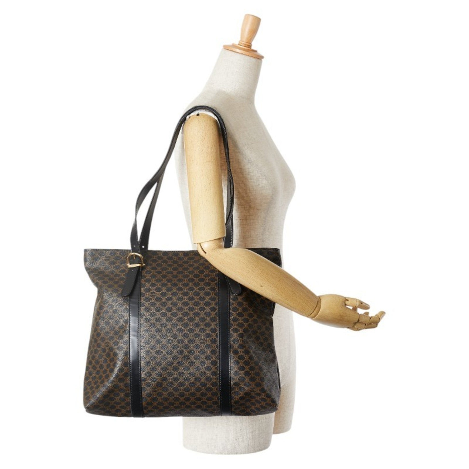 Céline Macadam, Brown, Canvas, tote