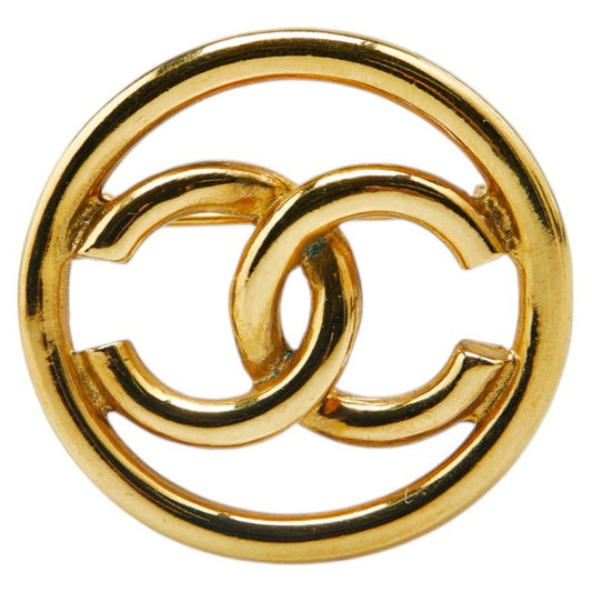 Chanel Logo CC, Gold, Gold Plated, brooch