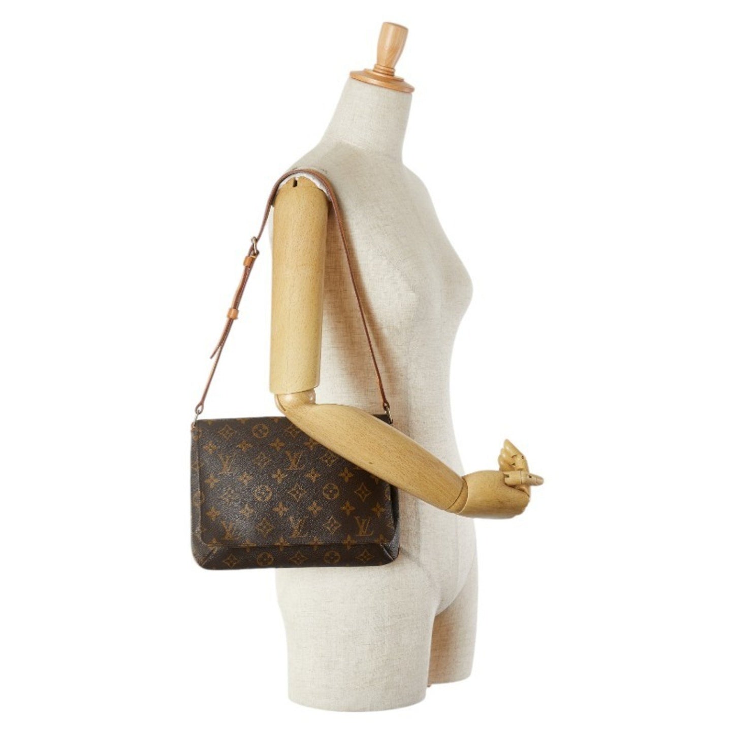 Louis Vuitton Musette Tango, Brown, Canvas, shoulder