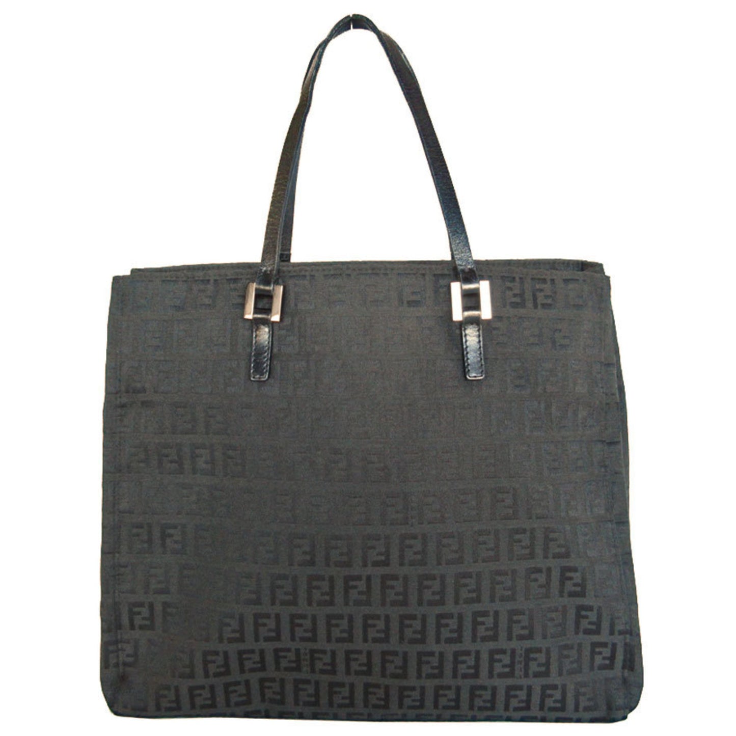 Fendi Zucchino, Black, Canvas, tote