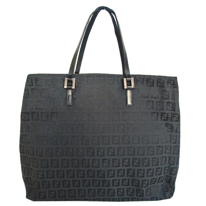 Fendi Zucchino, Black, Canvas, tote