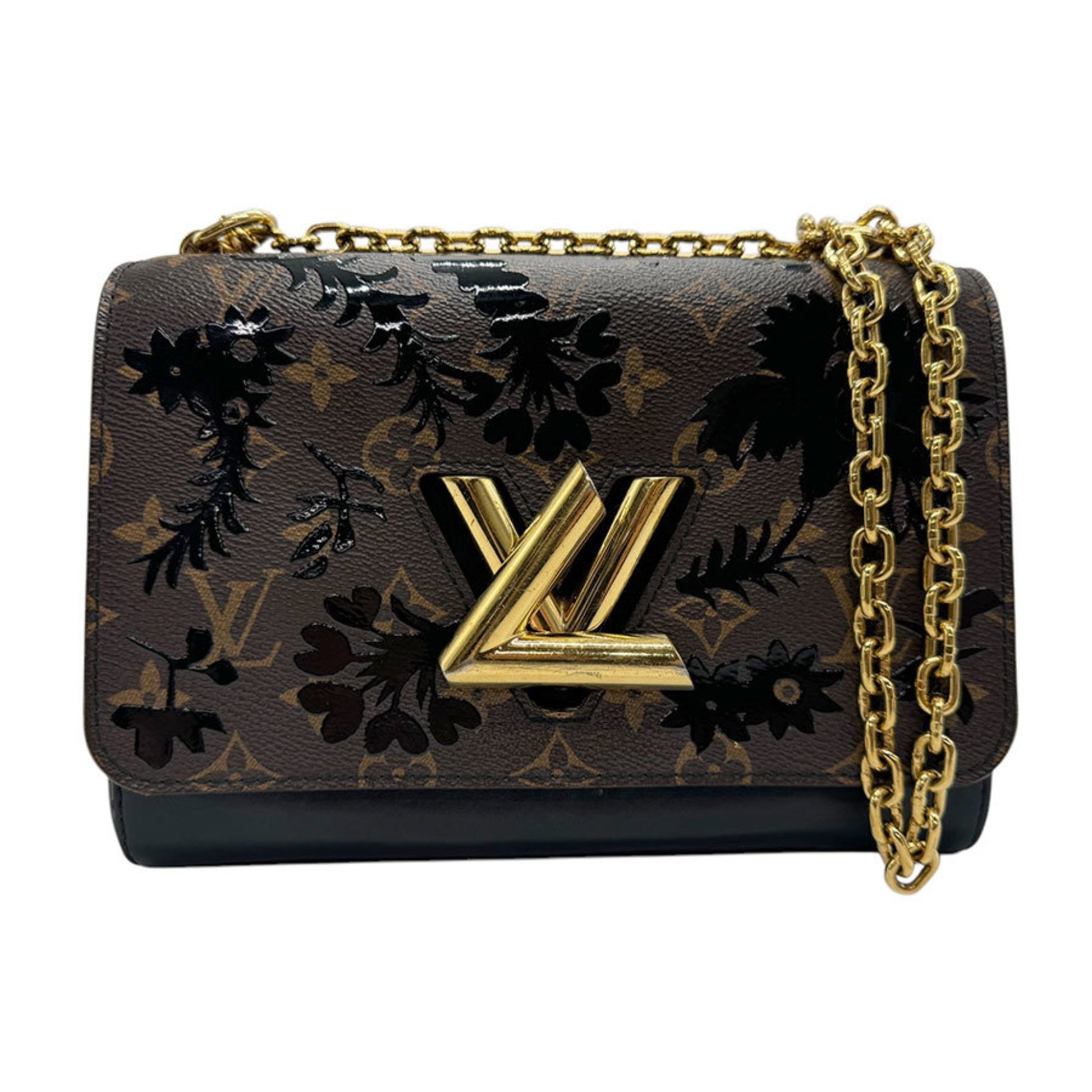 Louis Vuitton Twist, Black, Canvas, shoulder