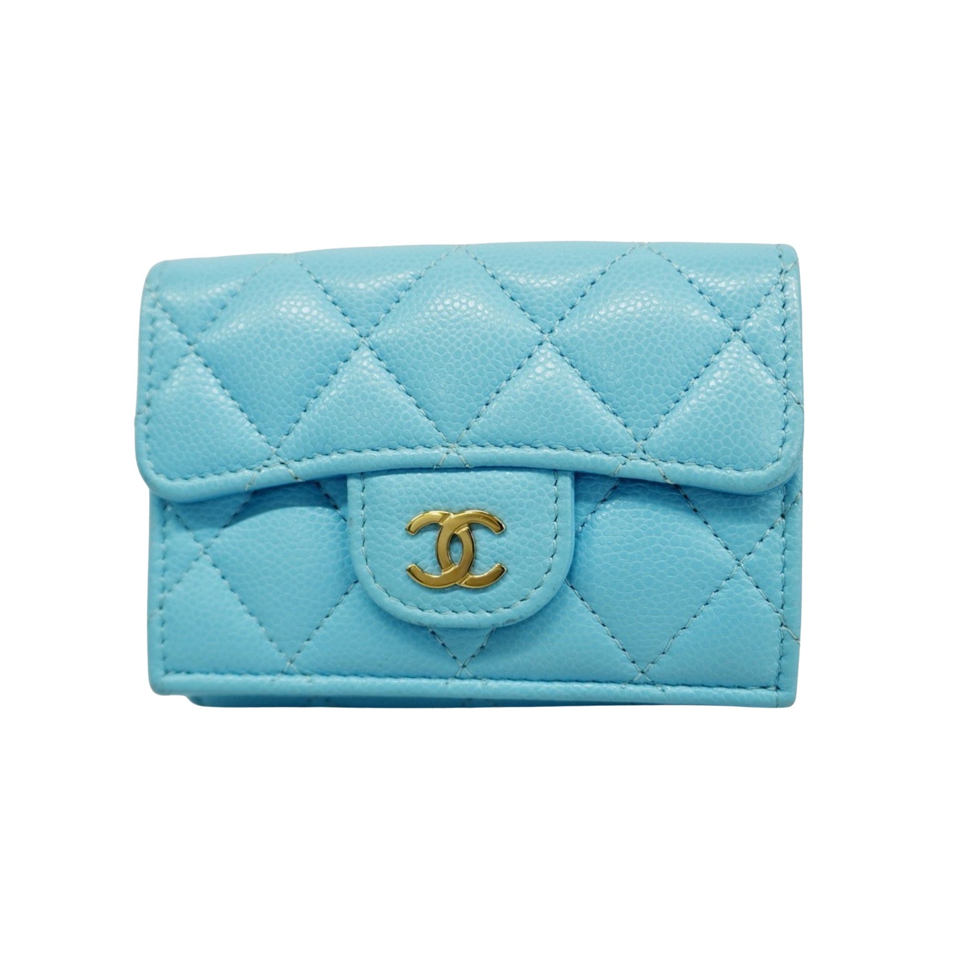 Chanel, Blue, Leather, wallet