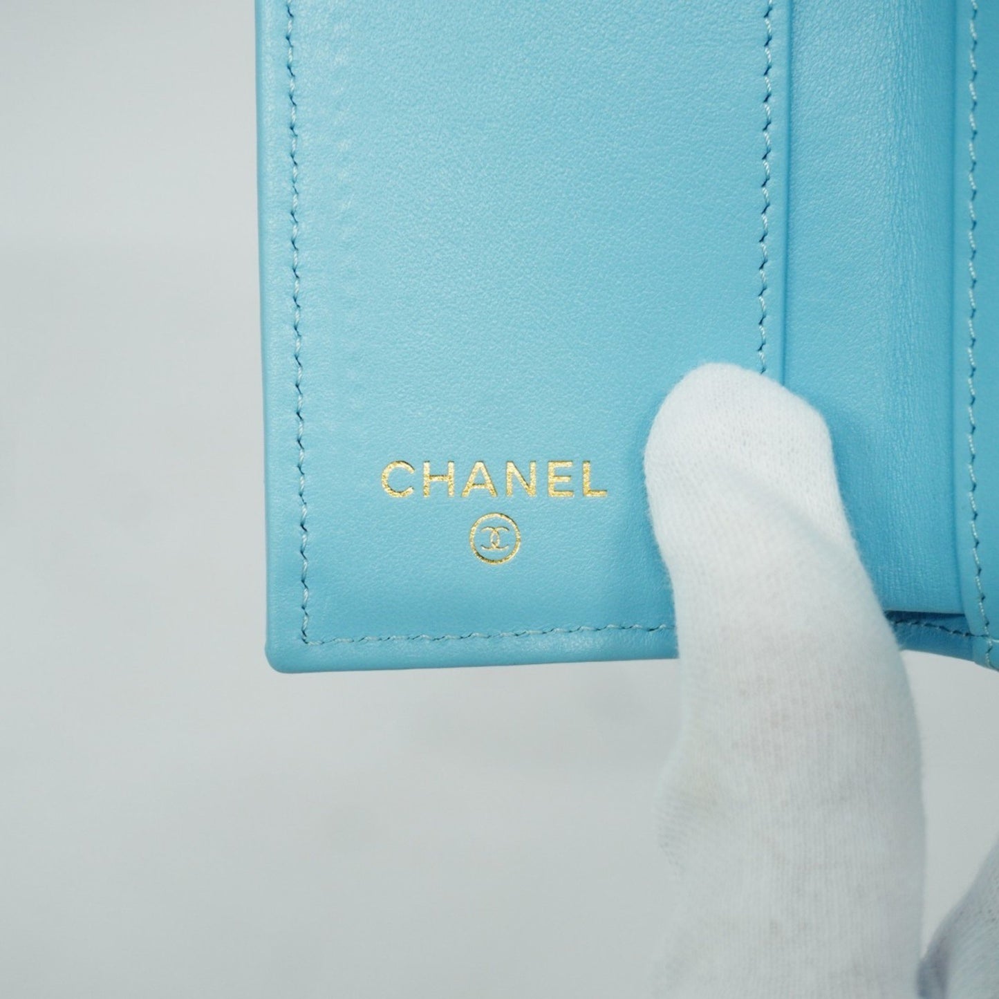 Chanel, Blue, Leather, wallet