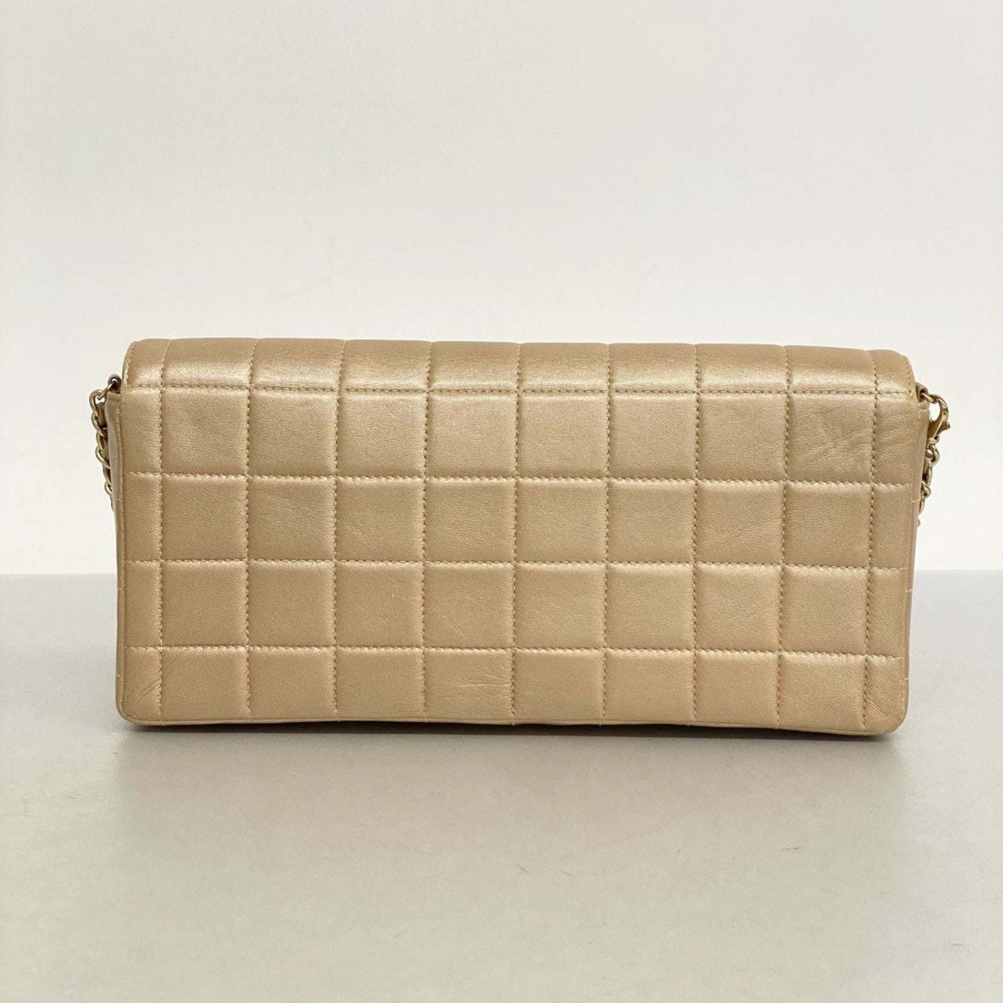 Chanel Chocolate bar, Beige, Leather, shoulder