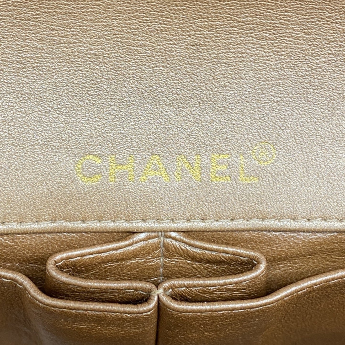 Chanel Chocolate bar, Beige, Leather, shoulder