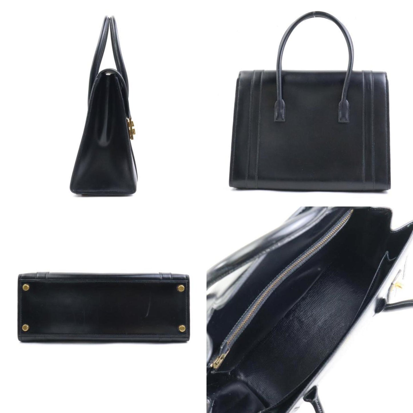 Hermès Drag, Black, Leather, handbag