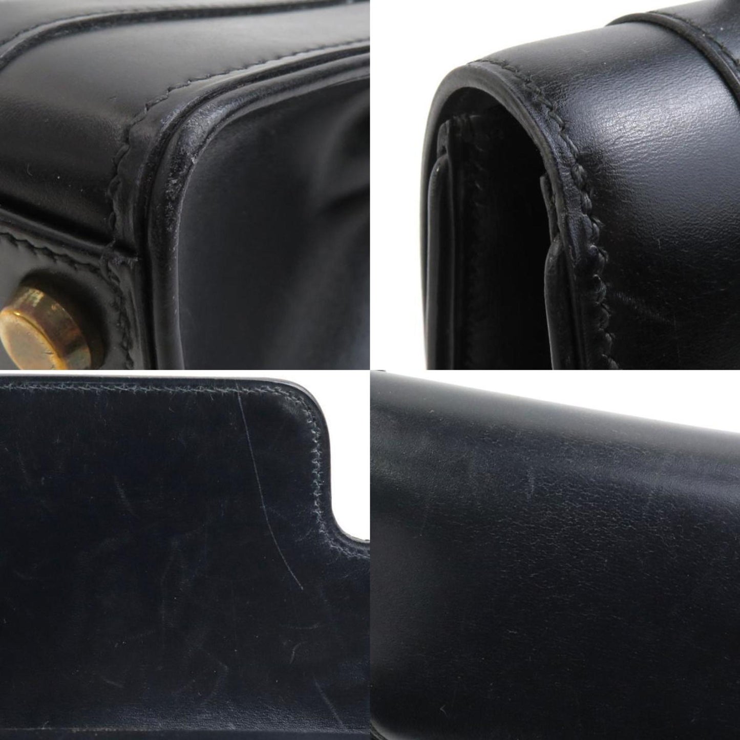 Hermès Drag, Black, Leather, handbag