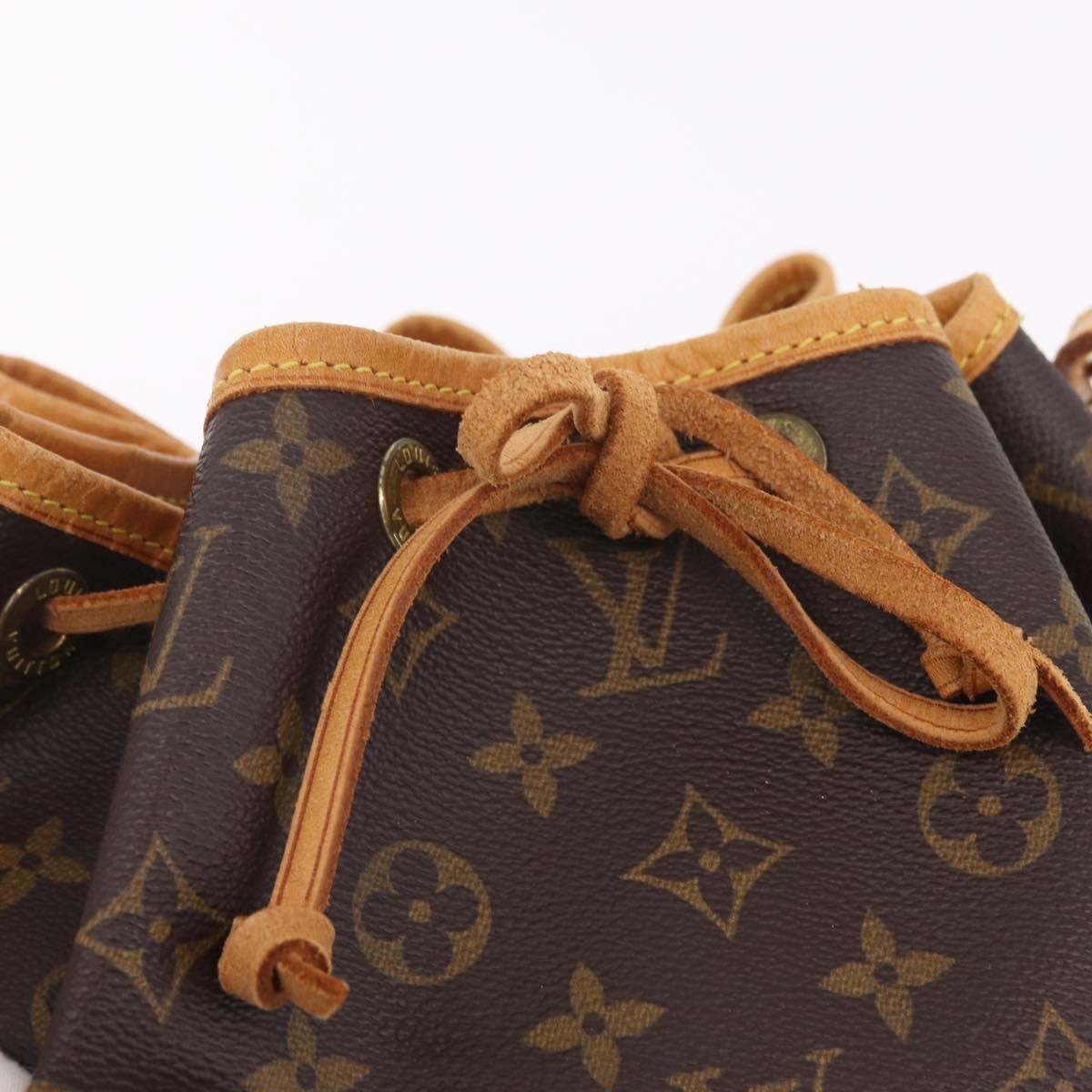 Louis Vuitton Petit Noe Monogram Canvas, Brown, Canvas, Handbag