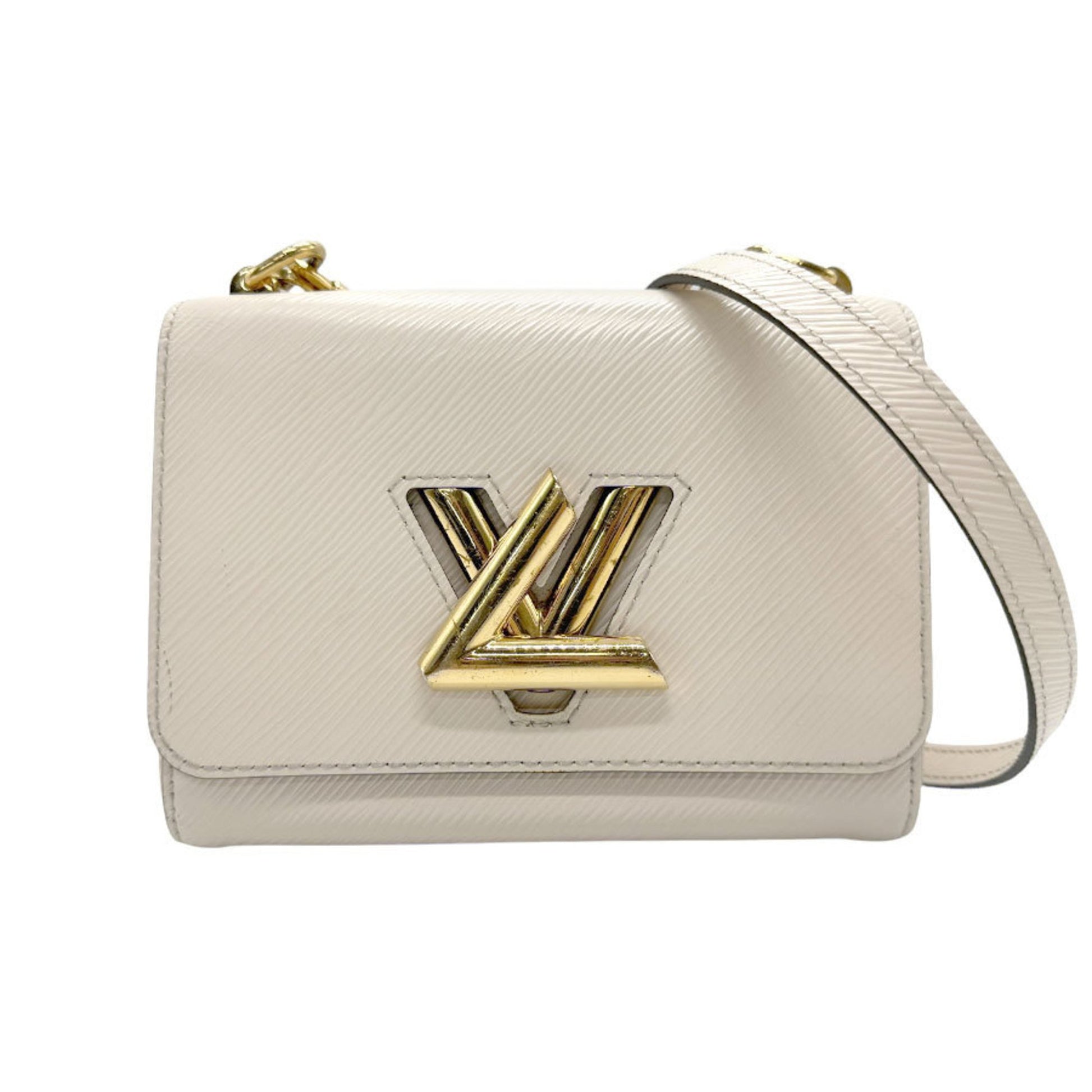 Louis Vuitton Twist, White, Leather, shoulder