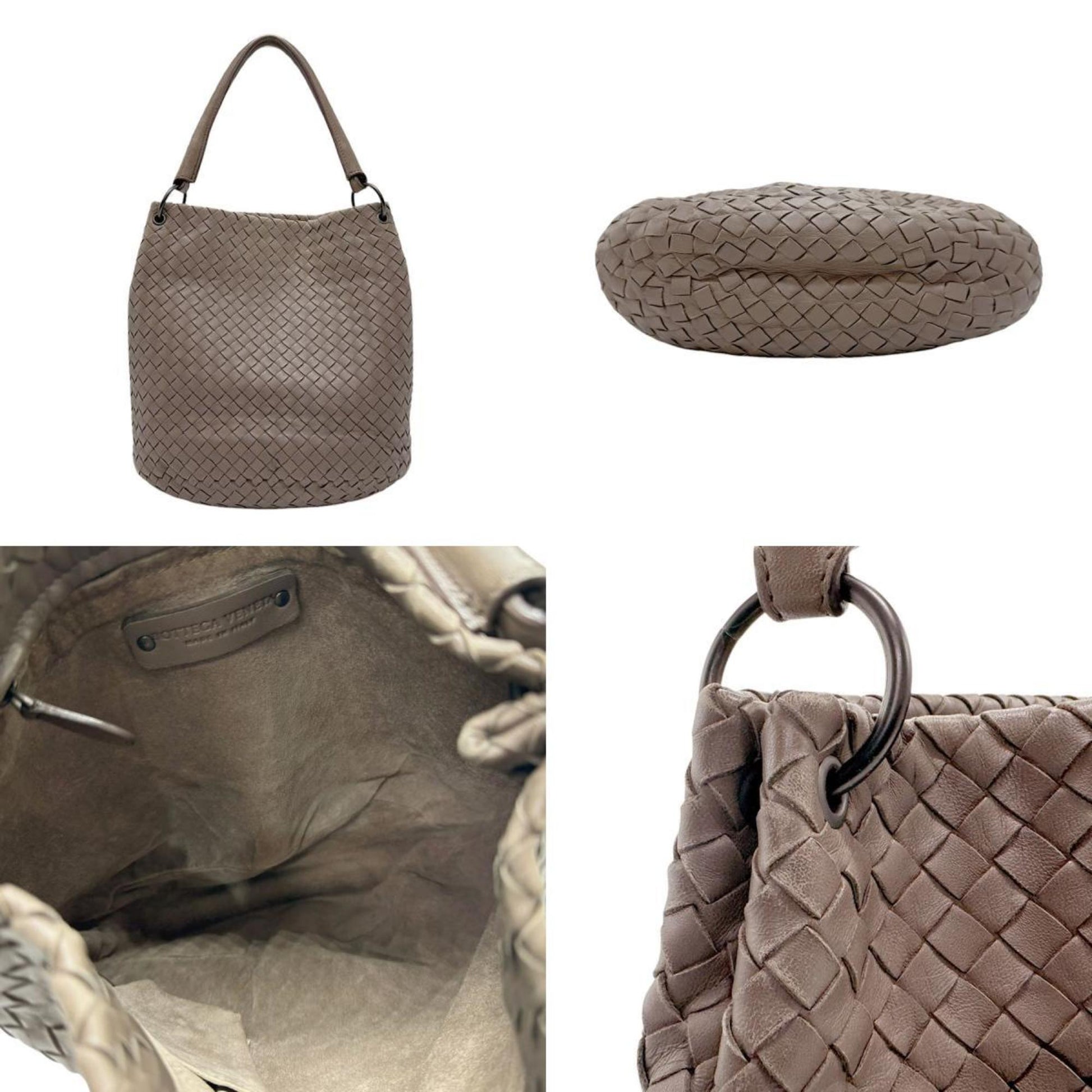 Bottega Veneta Intrecciato, Brown, Leather, handbag