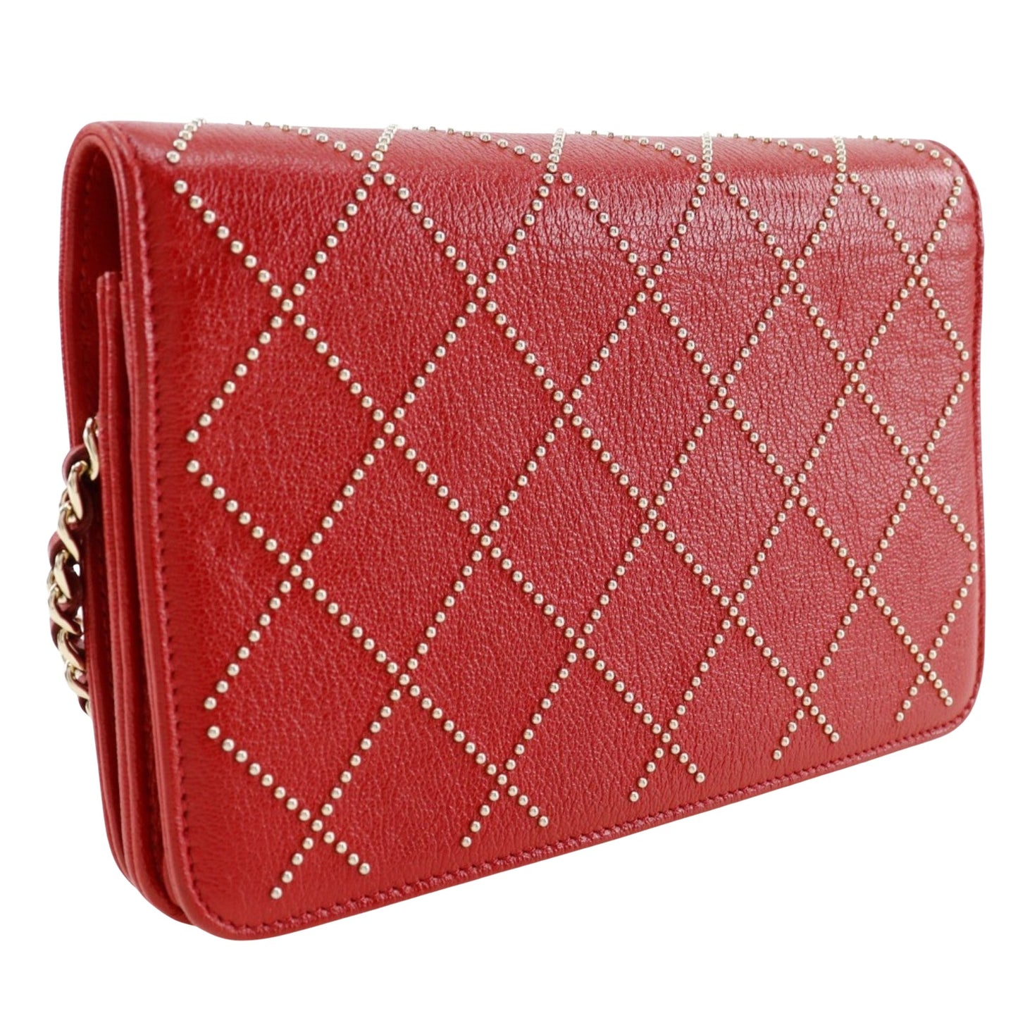 Chanel, Red, Leather, wallet