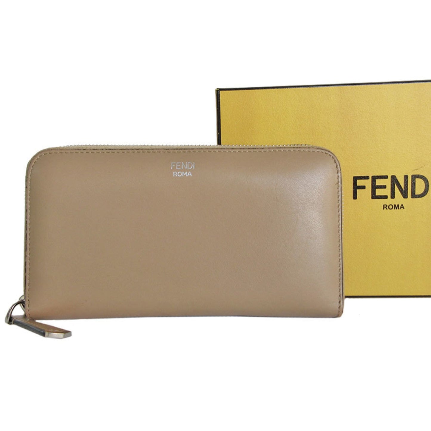 Fendi By The Way Zip Around Wallet Leather, BROWN, LEATHER, Wallets