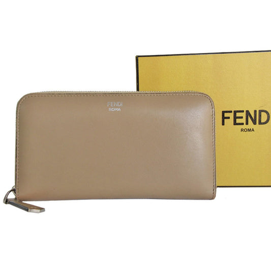 Fendi By The Way Zip Around Wallet Leather, BROWN, LEATHER, Wallets