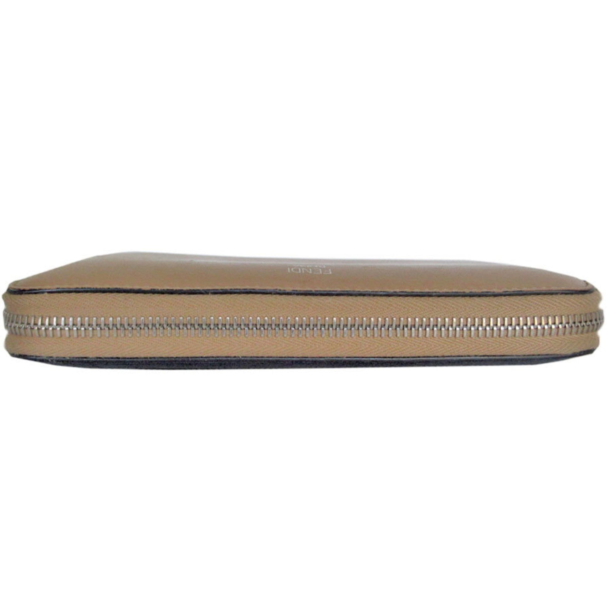 Fendi By The Way Zip Around Wallet Leather, BROWN, LEATHER, Wallets