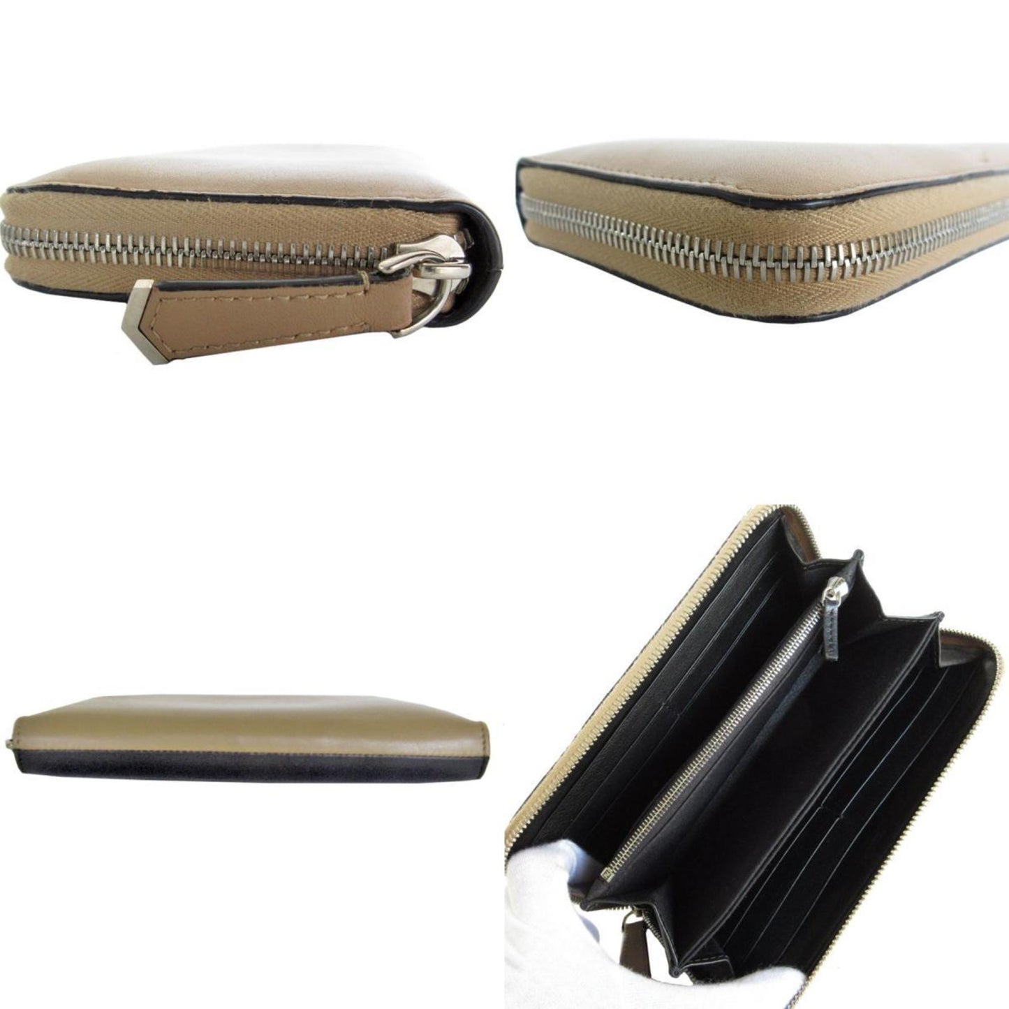 Fendi By The Way Zip Around Wallet Leather, BROWN, LEATHER, Wallets