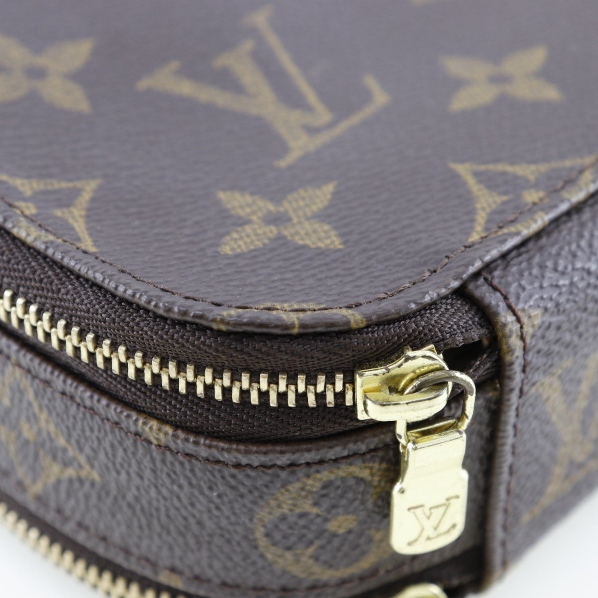 Louis Vuitton Trousse brush PM, Brown, Canvas, clutch