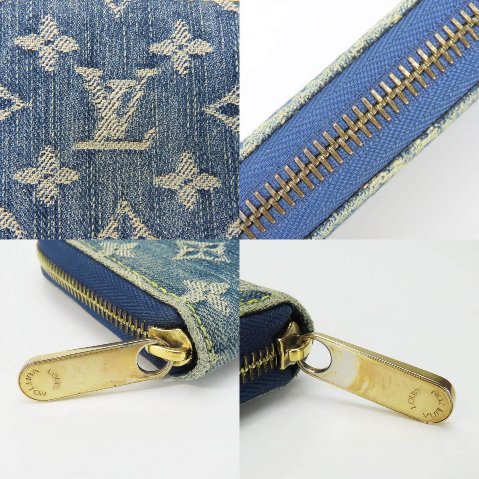 Louis Vuitton Zippy wallet, Blue, Denim - Jeans, wallet