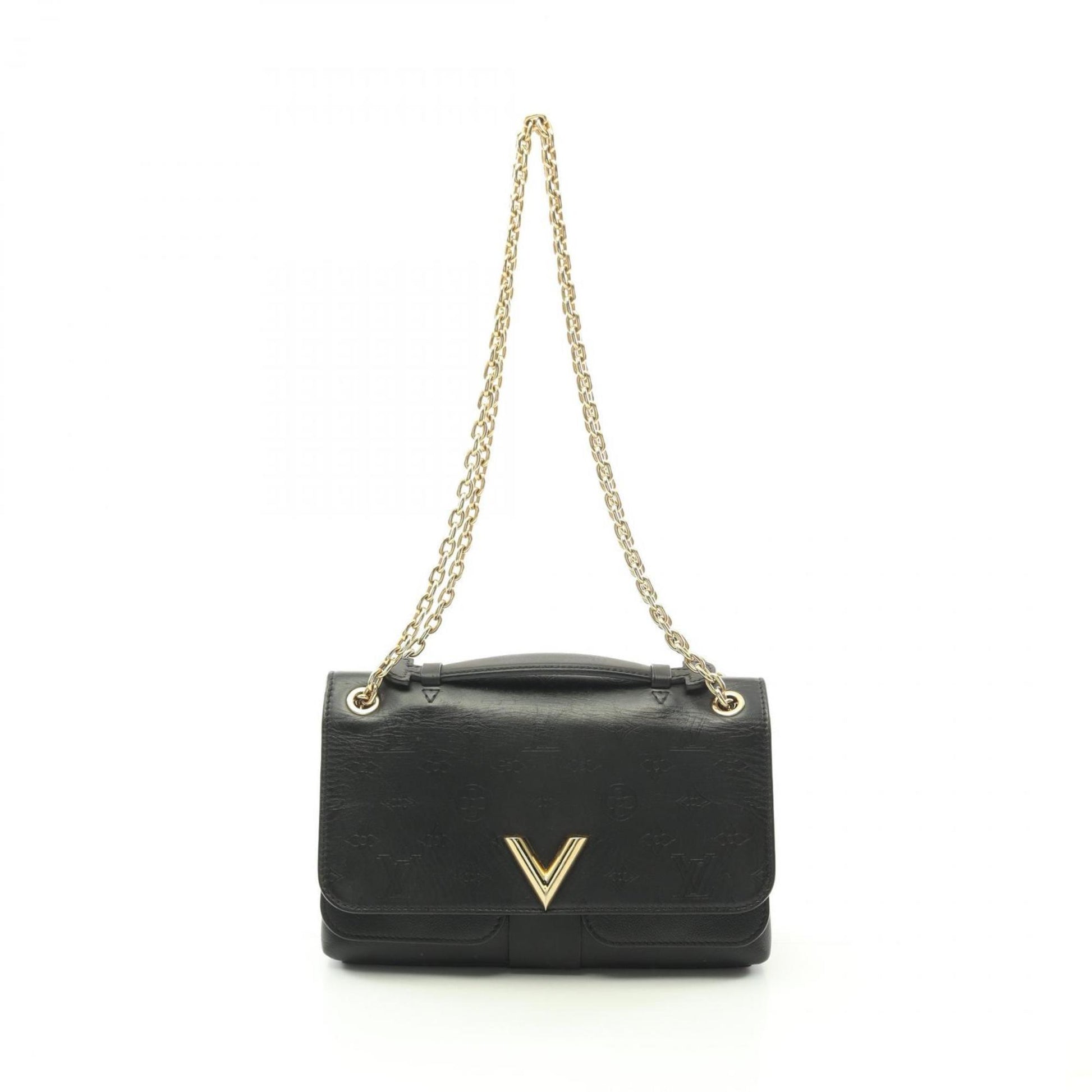 Louis Vuitton Very Chain, Black, Leather, shoulder