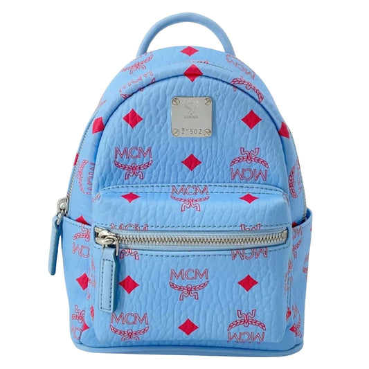 MCM Stark, Blue, Leather, backpack