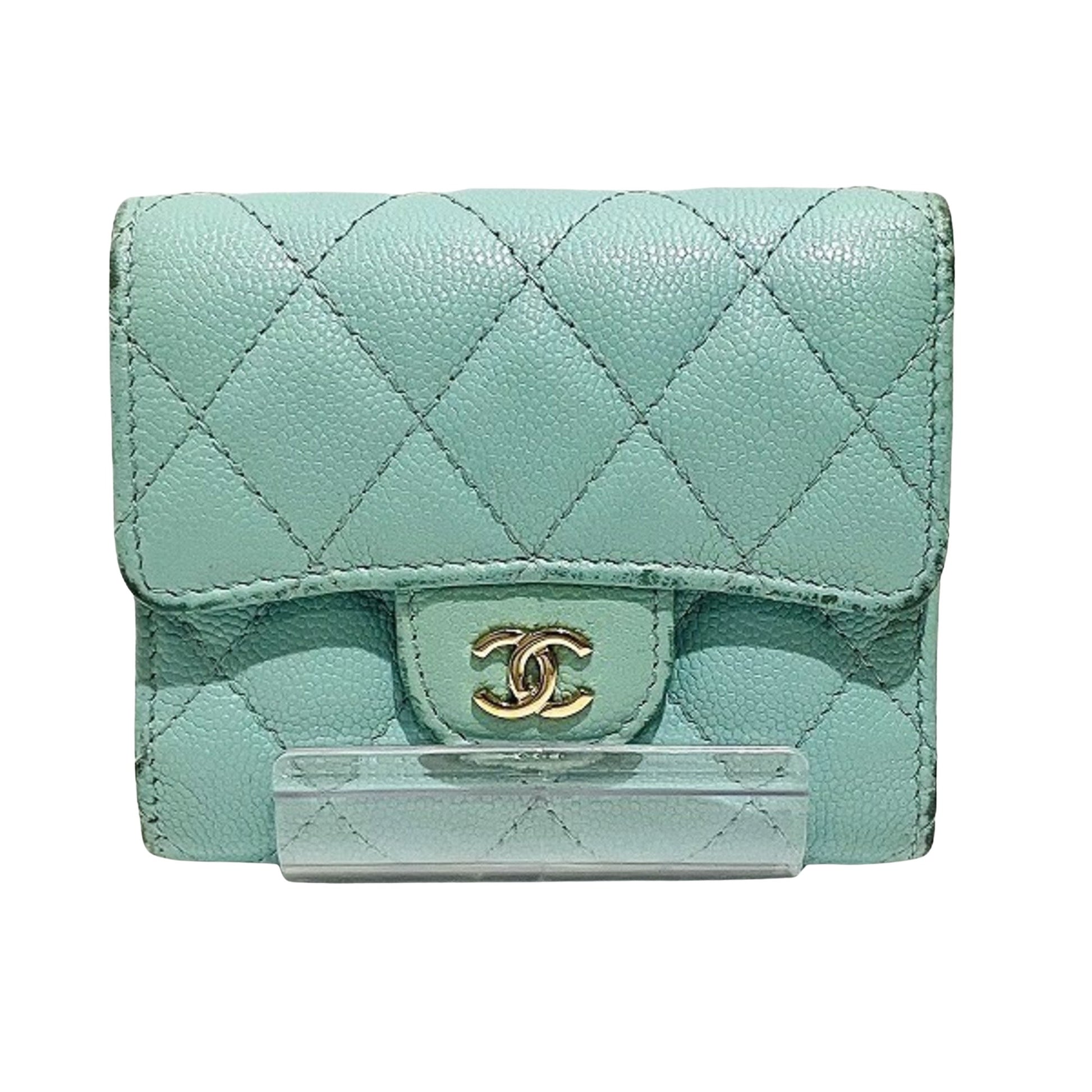 Chanel, Blue, Leather, wallet