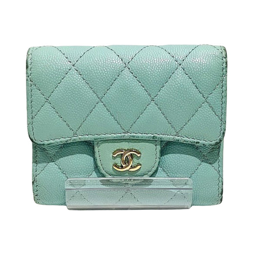 Chanel, Blue, Leather, wallet