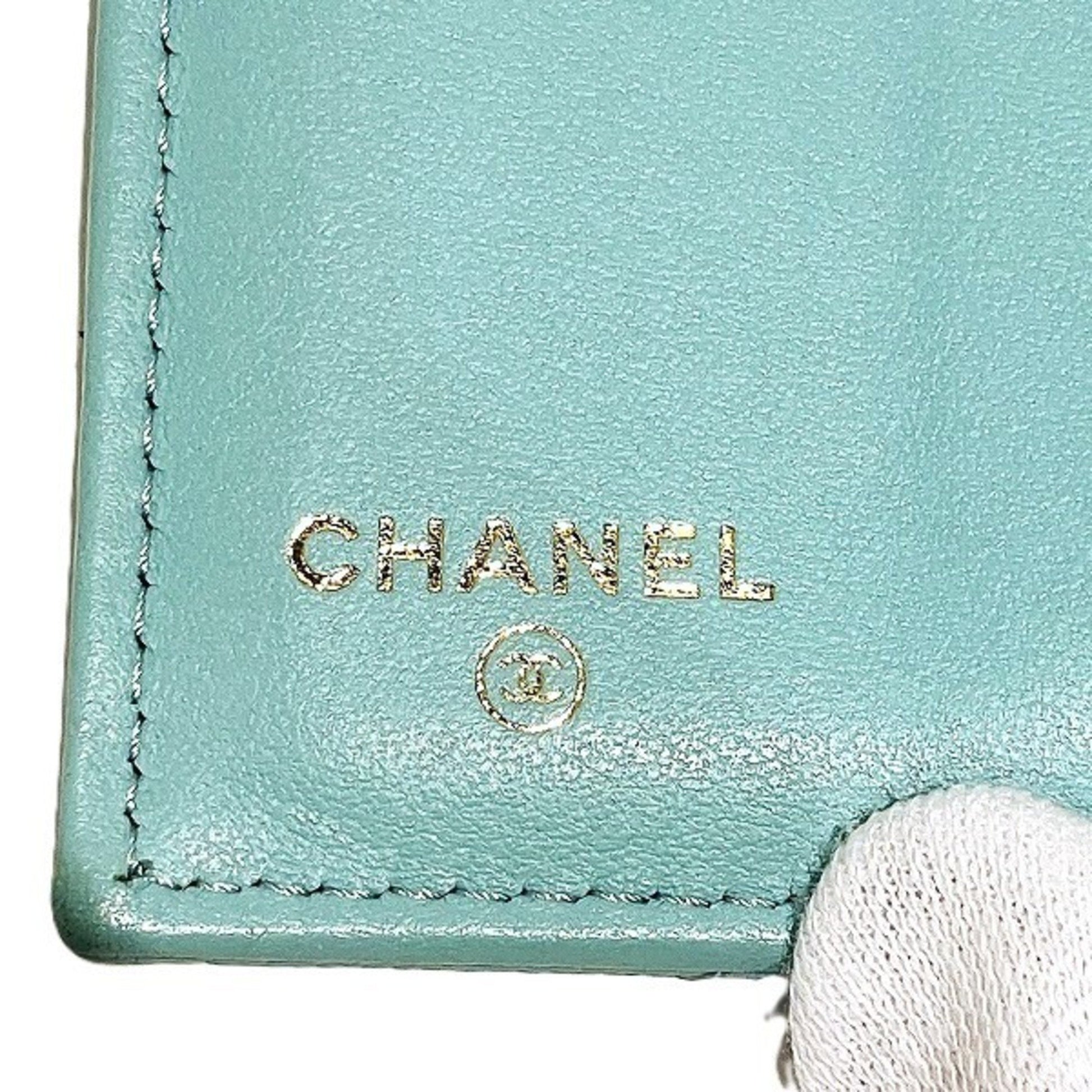 Chanel, Blue, Leather, wallet