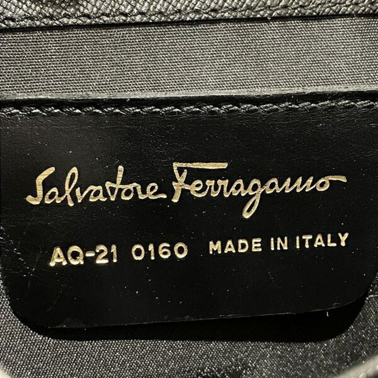 Salvatore Ferragamo Gancini, Black, Leather, handbag