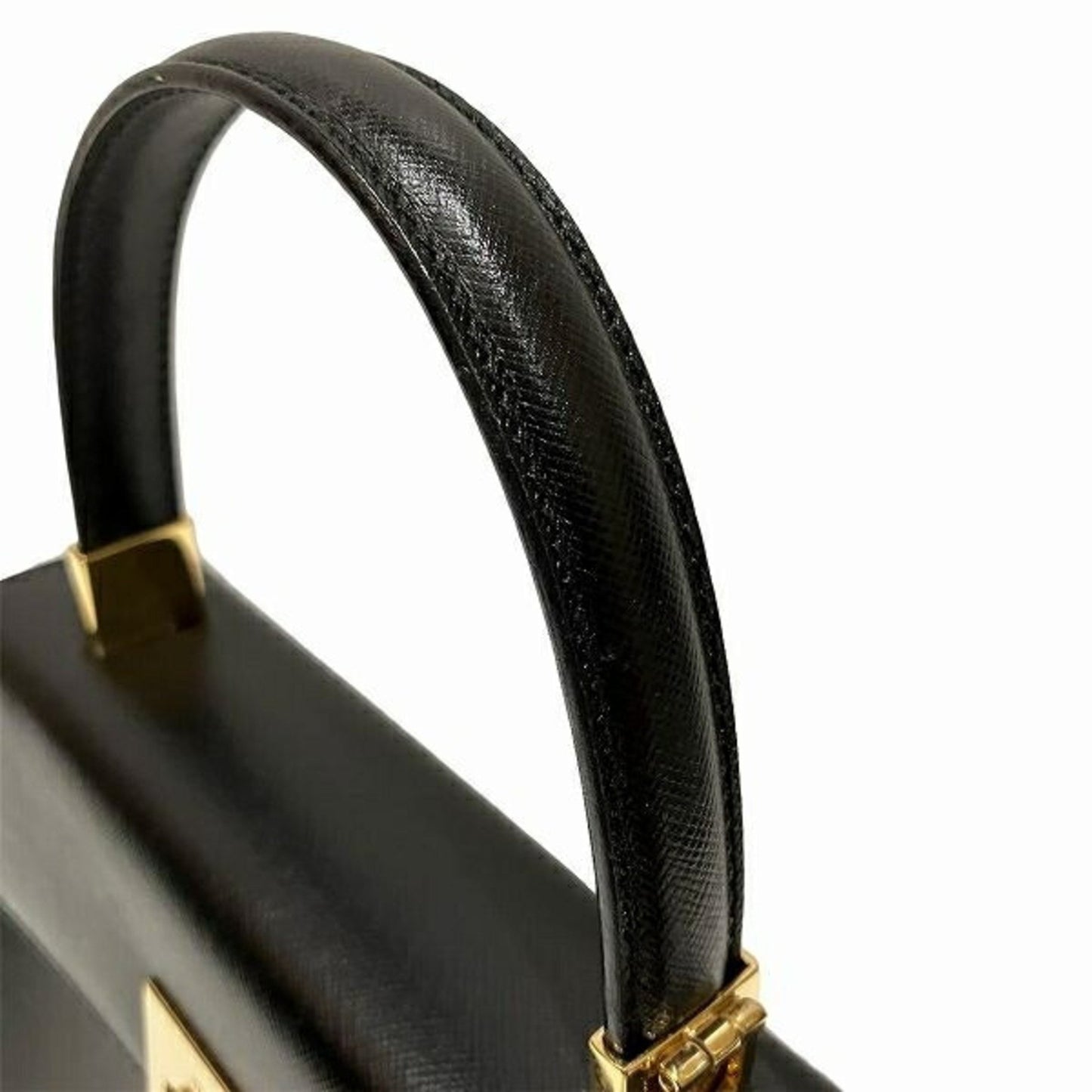 Salvatore Ferragamo Gancini, Black, Leather, handbag