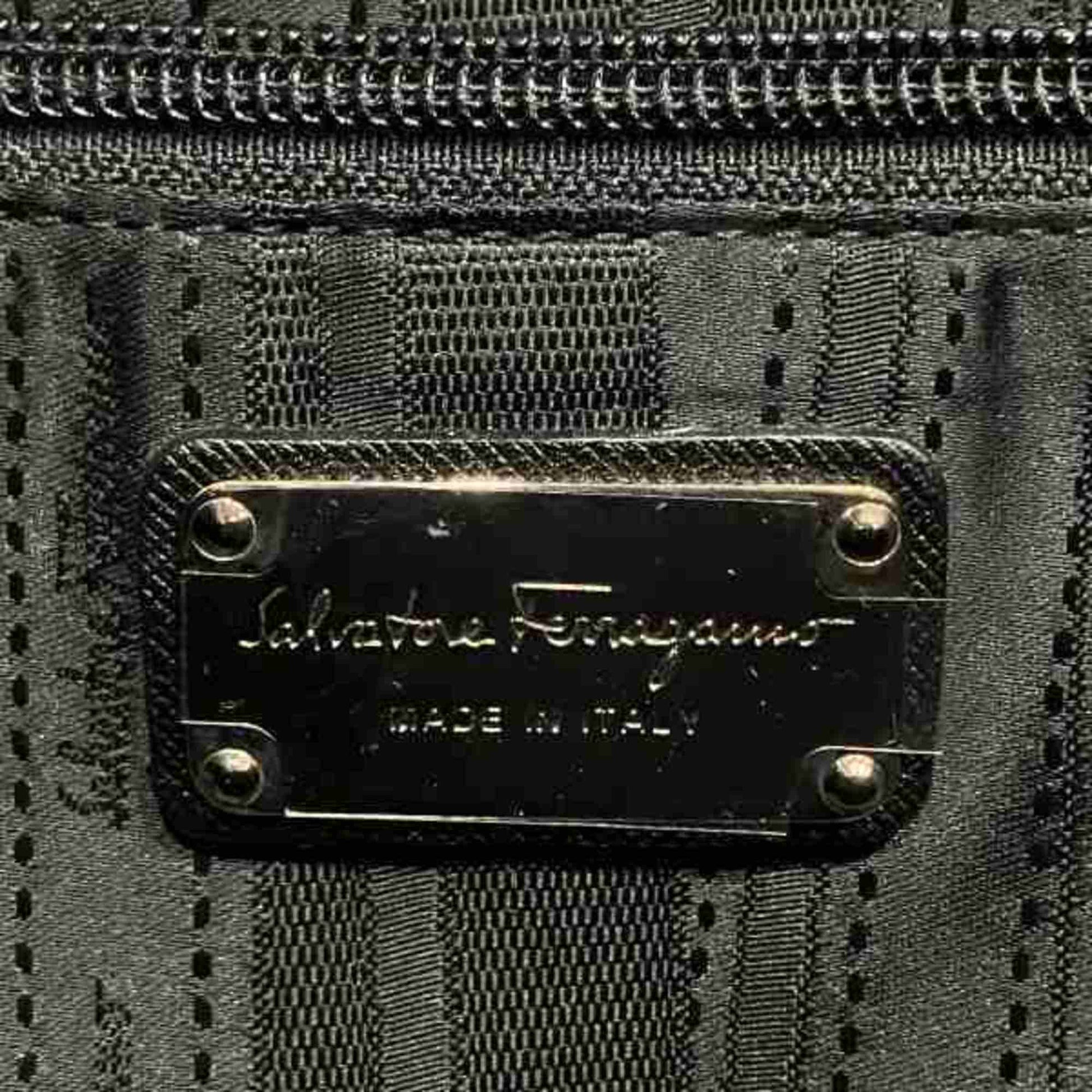 Salvatore Ferragamo Gancini, Black, Leather, handbag