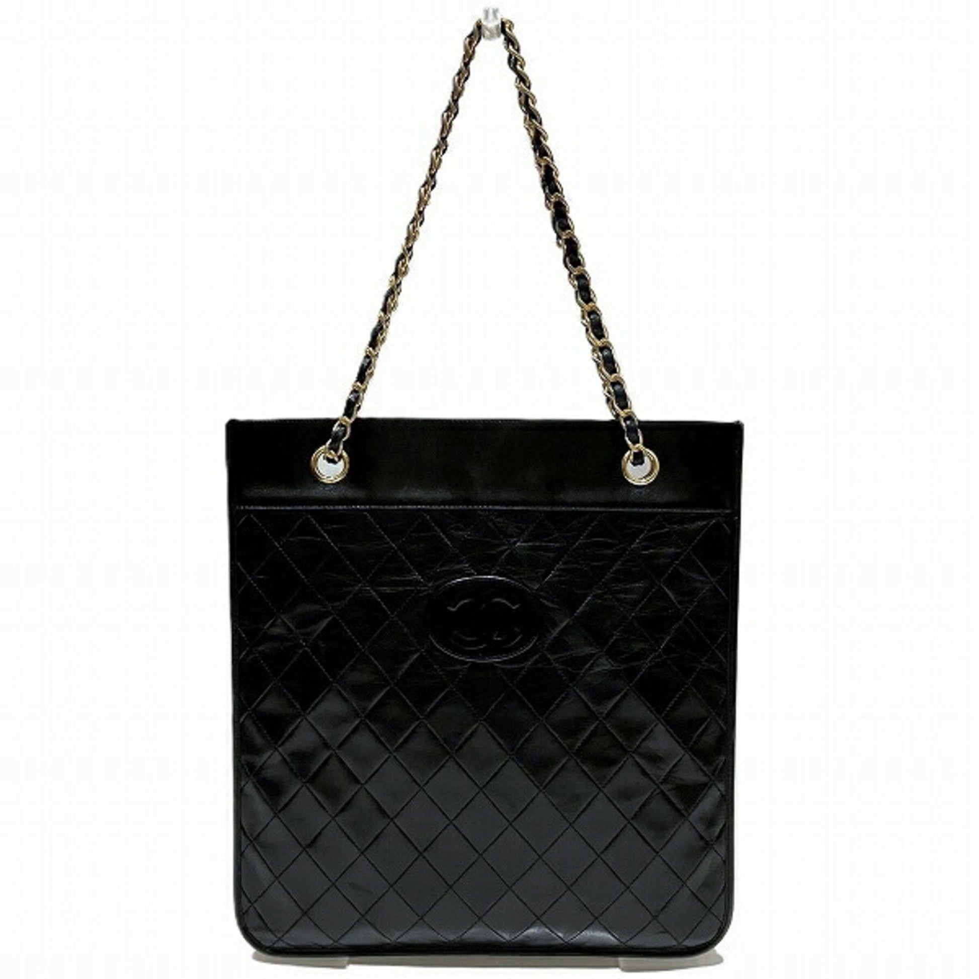 Chanel Coco Mark, Black, Leather, shoulder