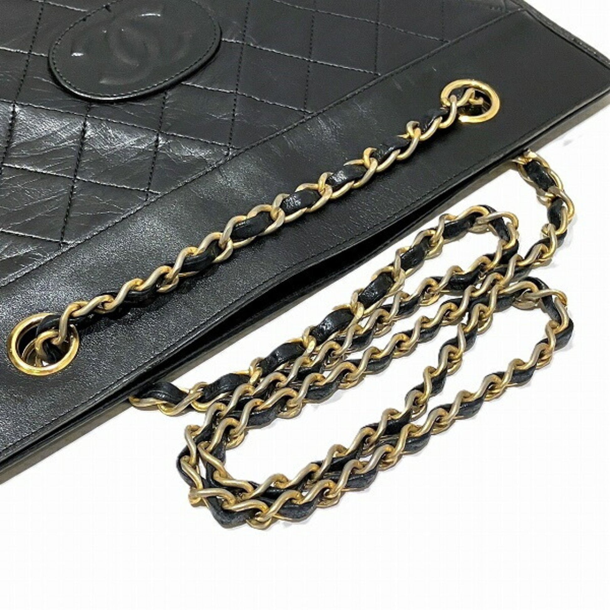 Chanel Coco Mark, Black, Leather, shoulder