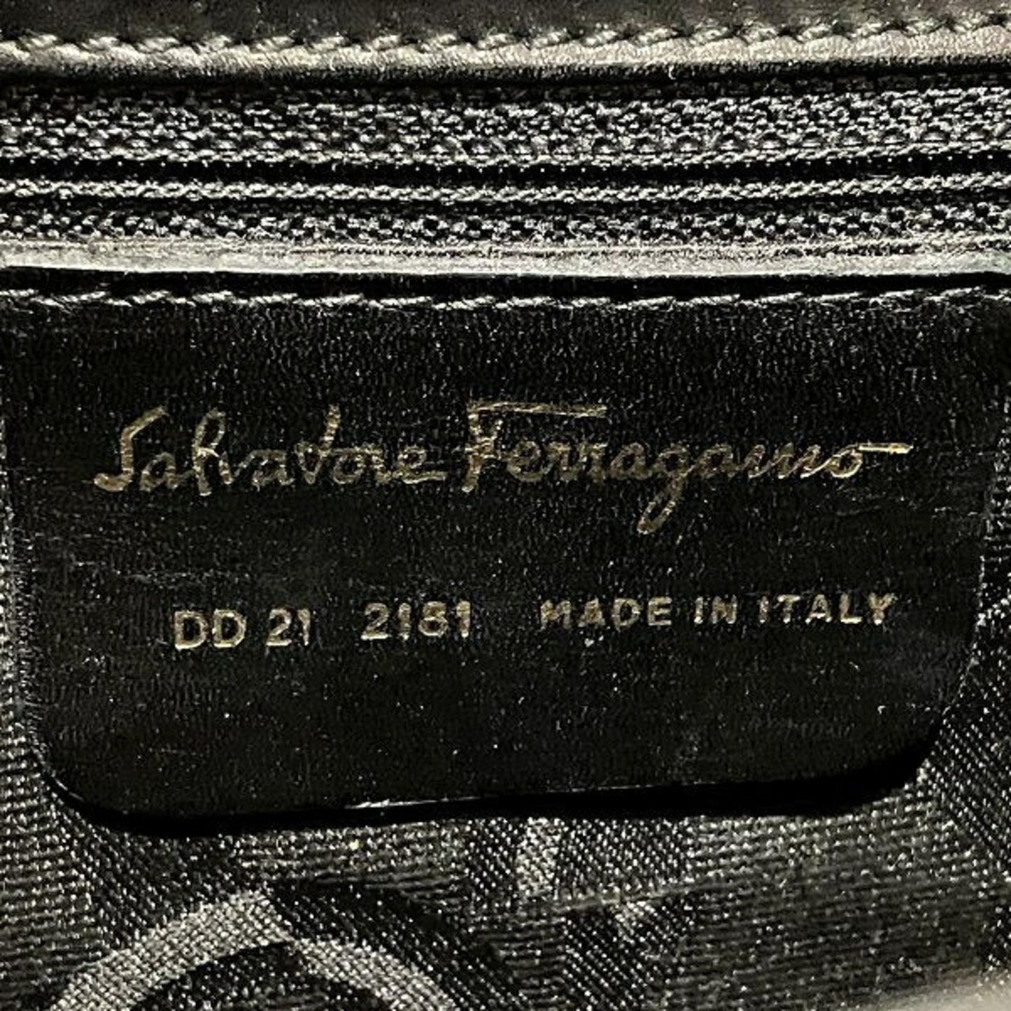 Salvatore Ferragamo Gancini, Black, Leather, handbag