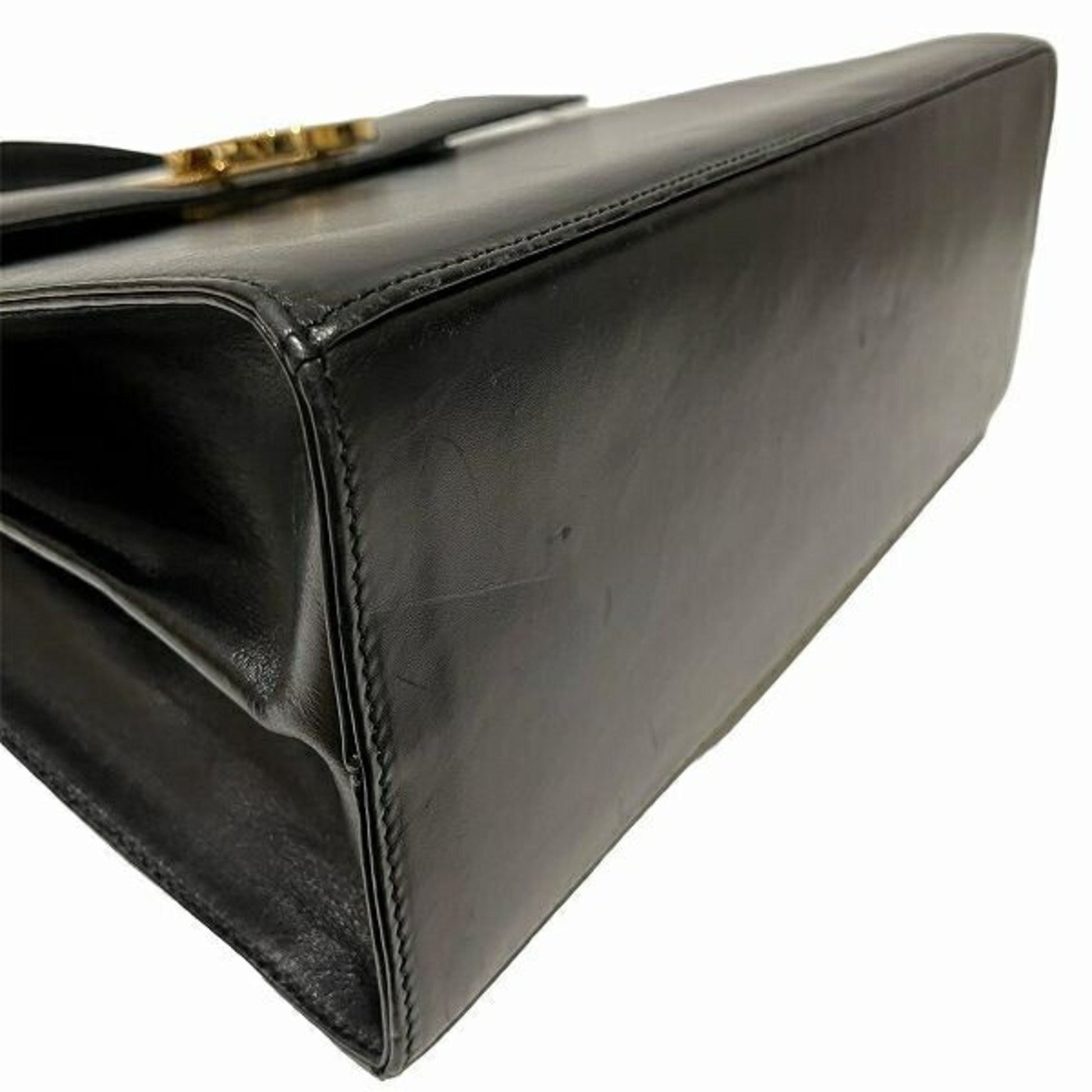 Salvatore Ferragamo Gancini, Black, Leather, handbag