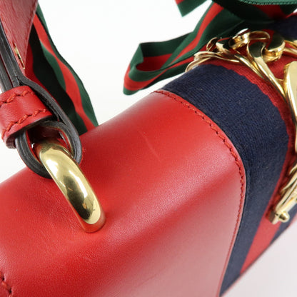 Gucci Sylvie Leather, Red, Leather, Shoulder Bag