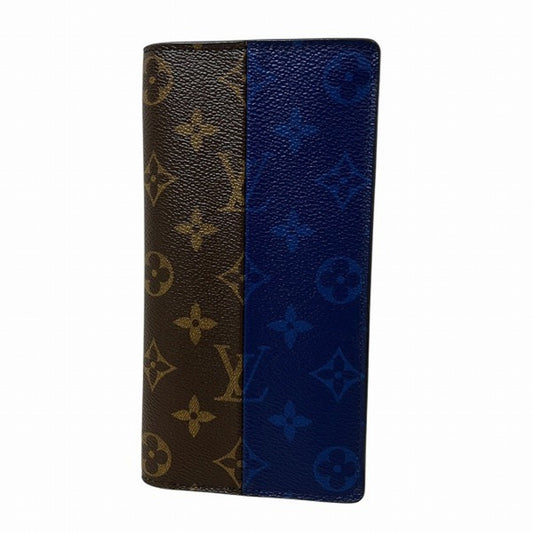 Louis Vuitton Brazza, Blue, Canvas, wallet