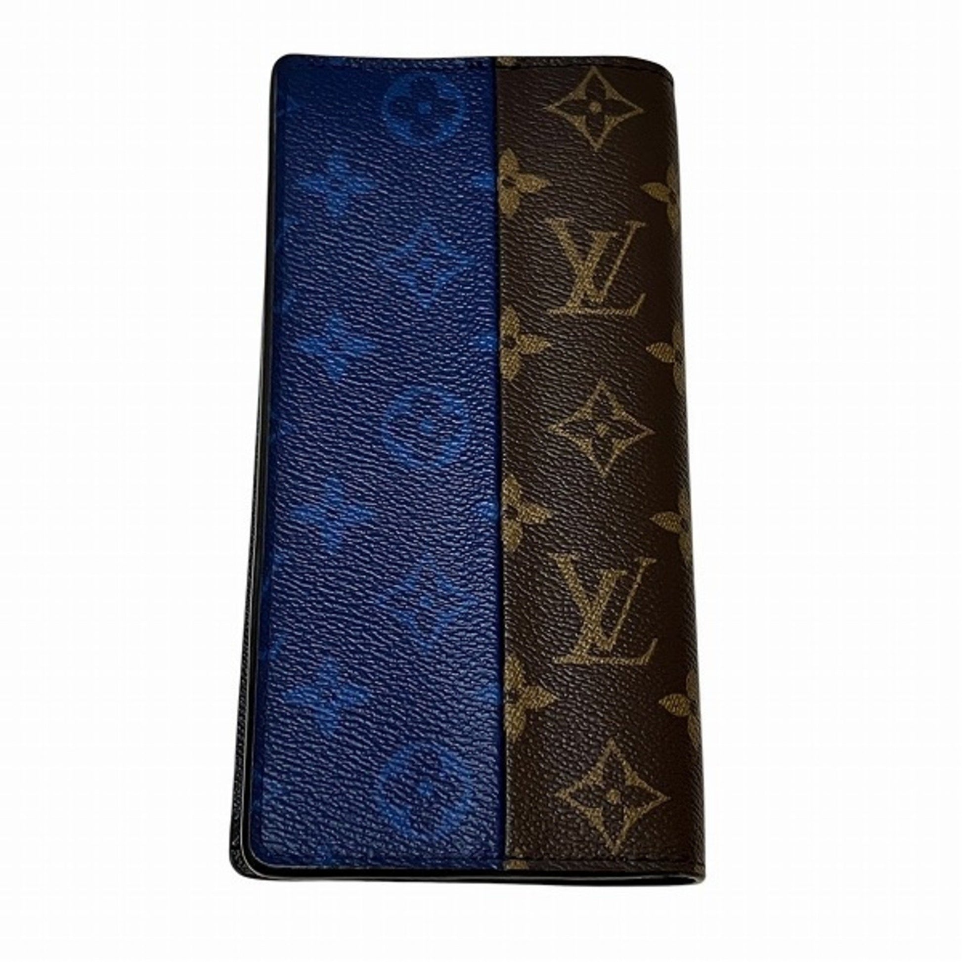 Louis Vuitton Brazza, Blue, Canvas, wallet