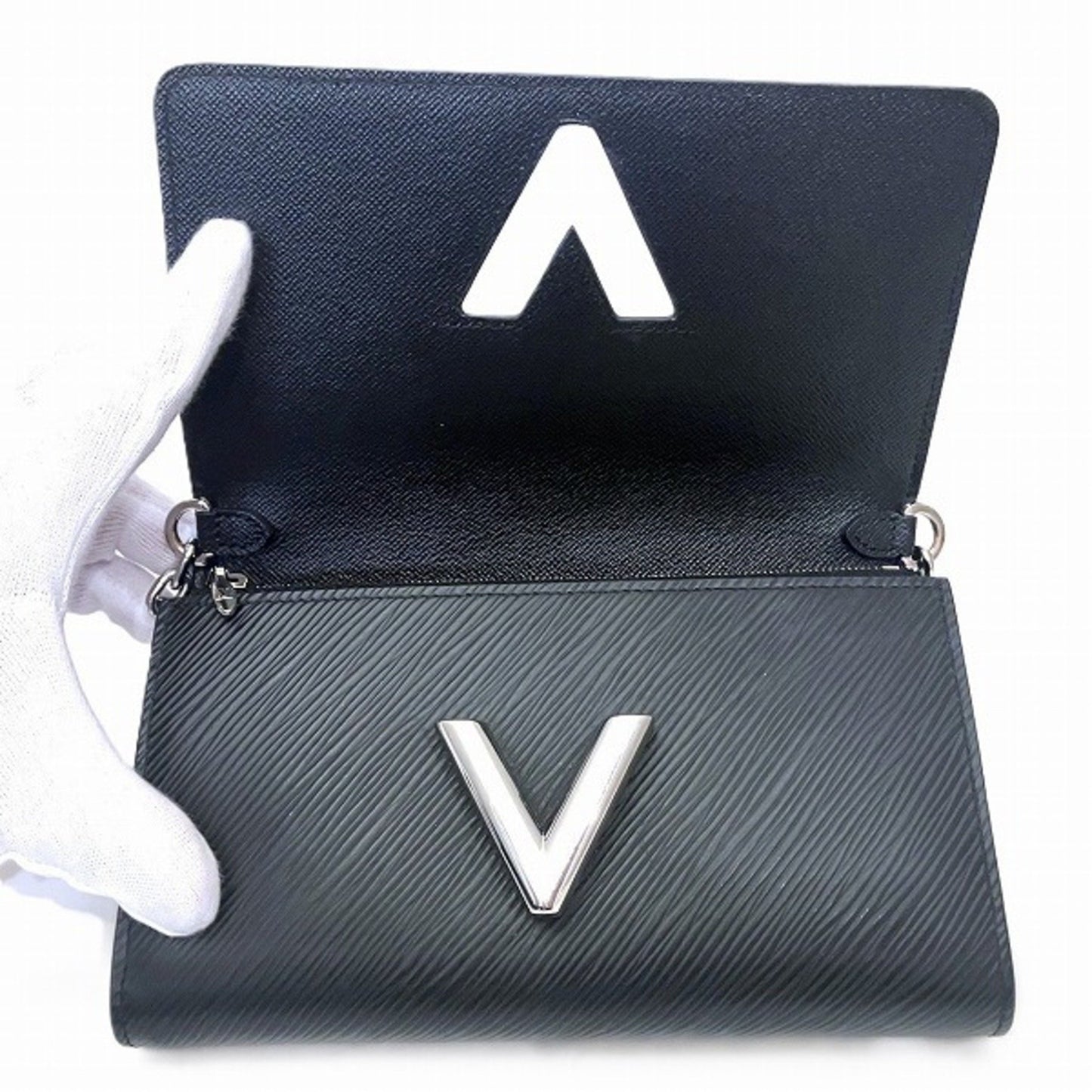 Louis Vuitton Twist, Black, Leather, shoulder