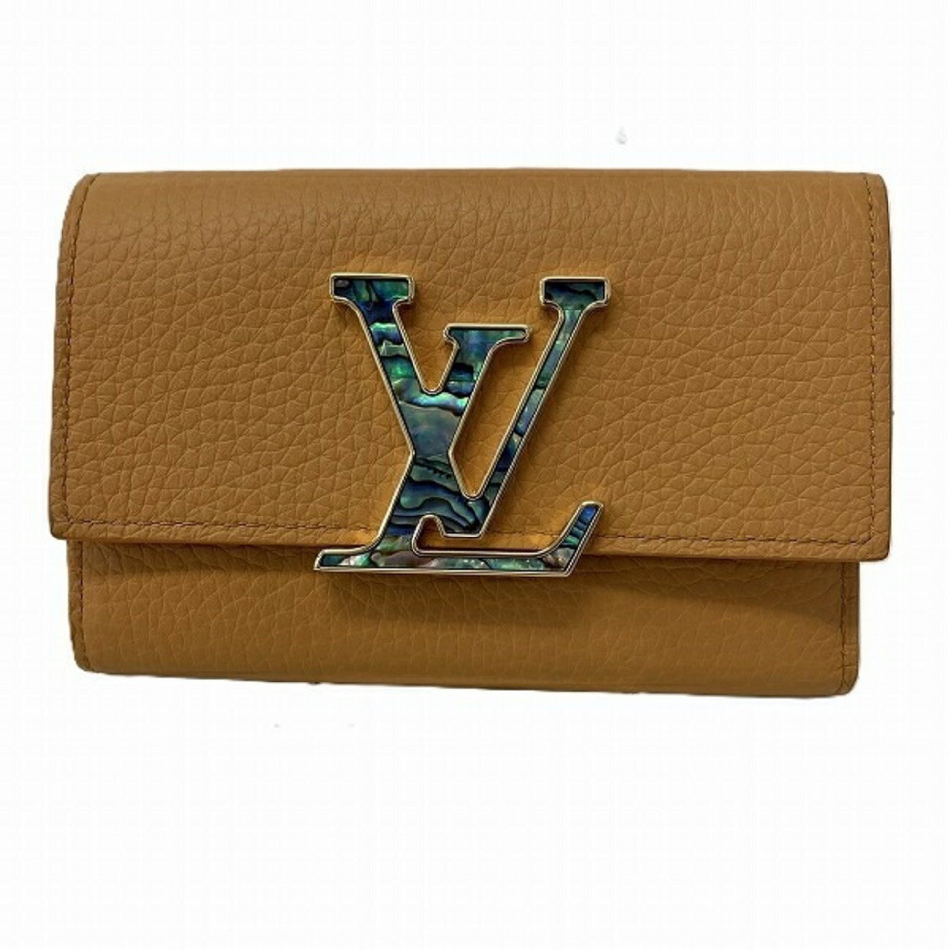 Louis Vuitton Portefeuille capucines, Camel, Leather, wallet