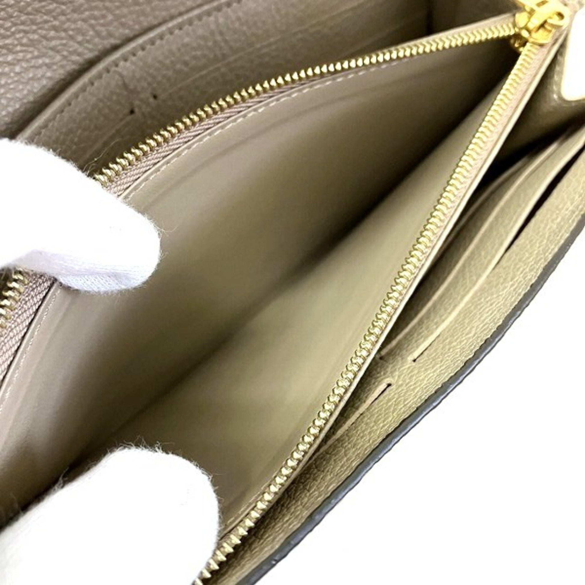 Louis Vuitton Portefeuille Sarah, Beige, Leather, wallet