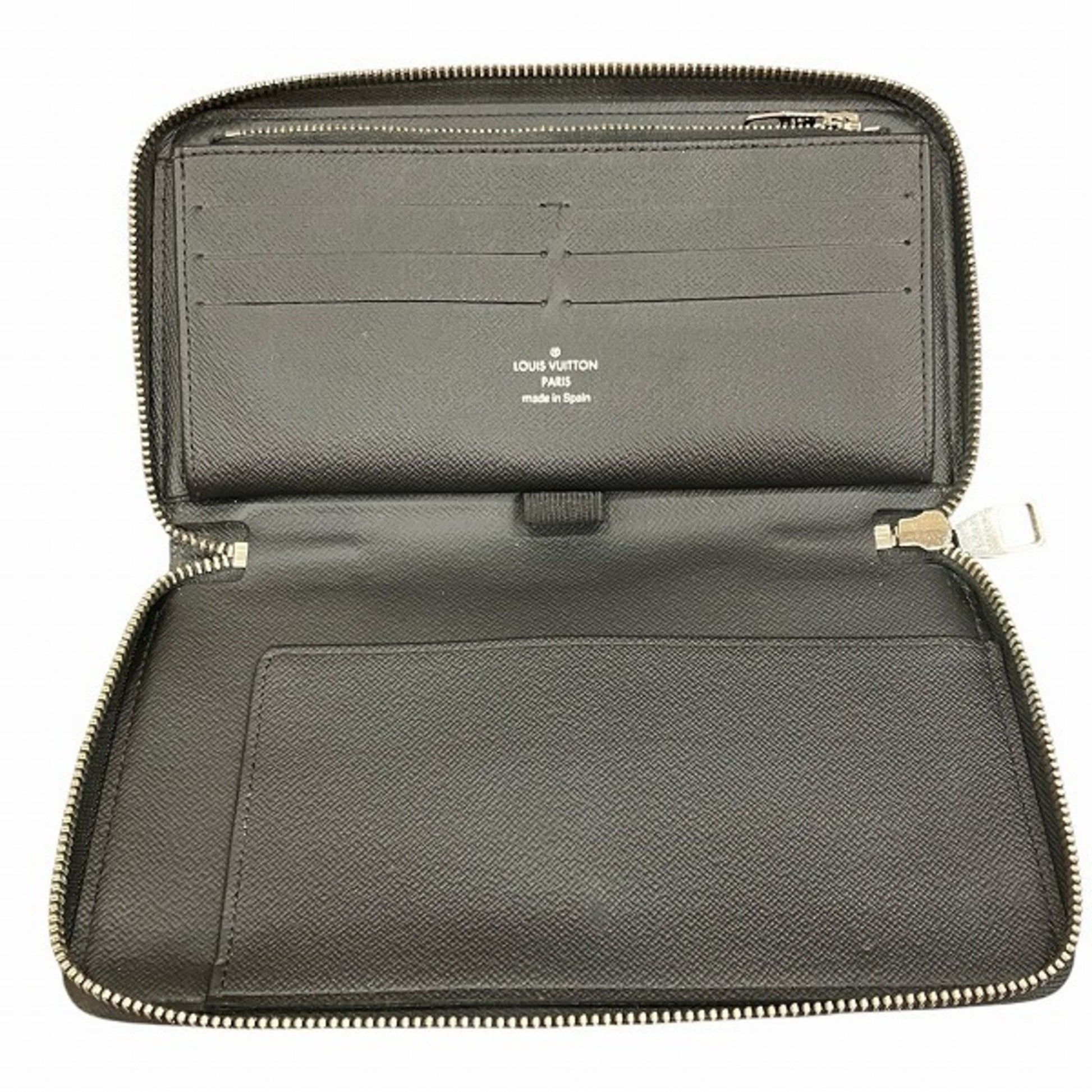 Louis Vuitton Zippy organizer, Black, Canvas, wallet