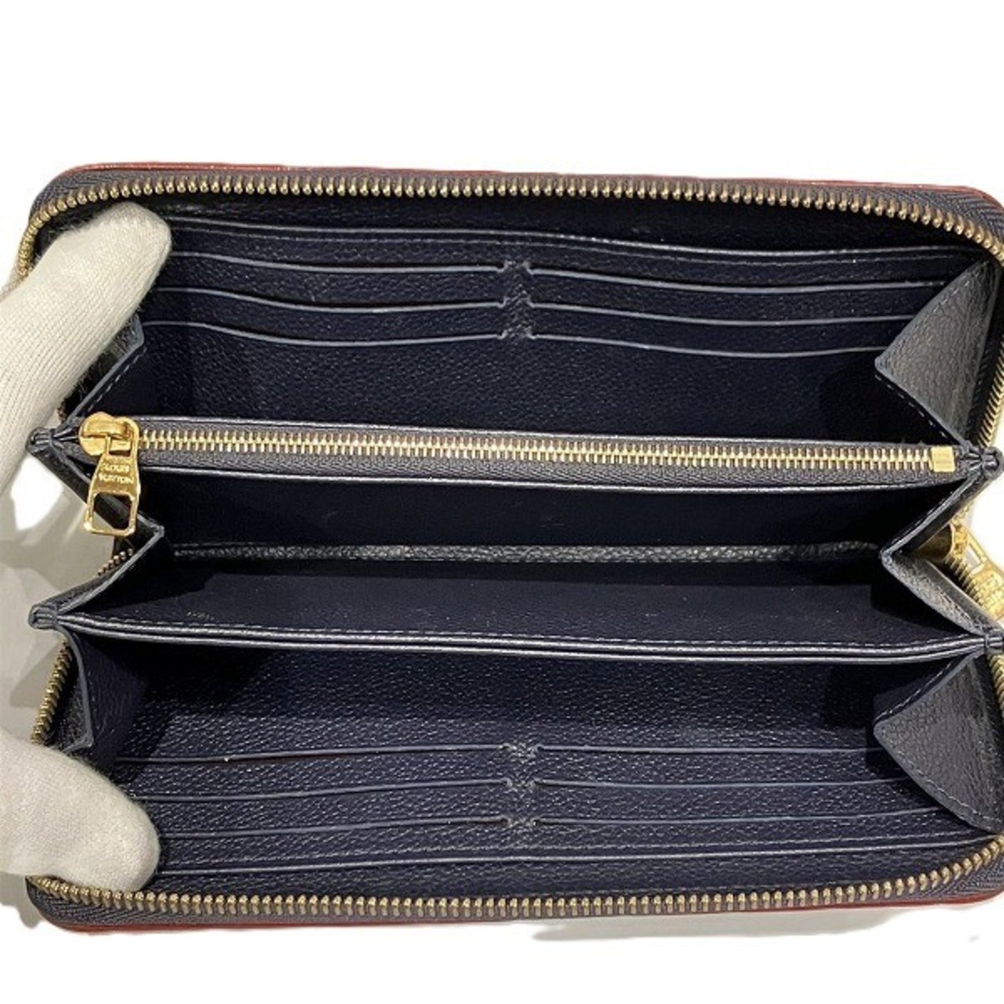 Louis Vuitton Portefeuille zippy, Navy, Leather, wallet