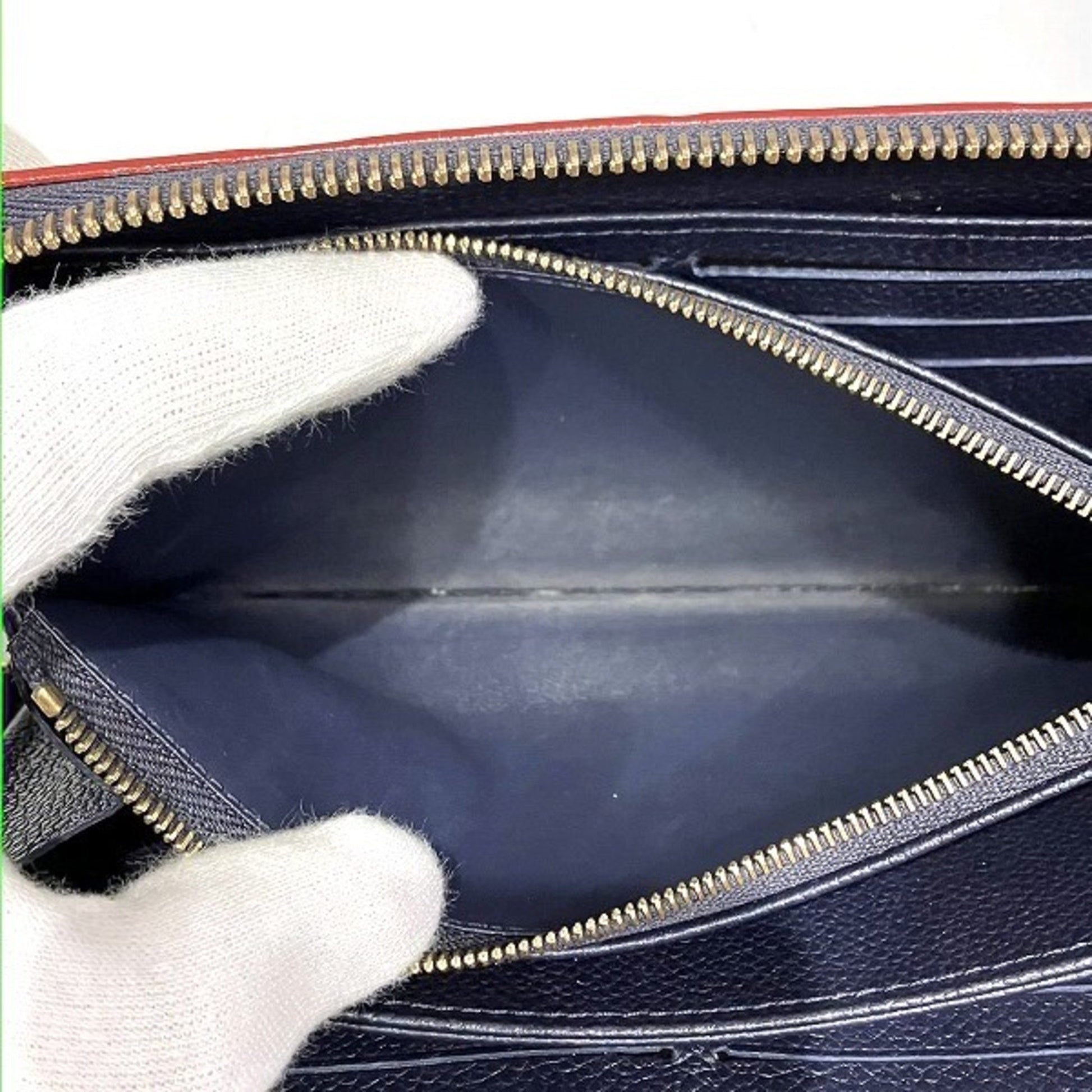 Louis Vuitton Portefeuille zippy, Navy, Leather, wallet