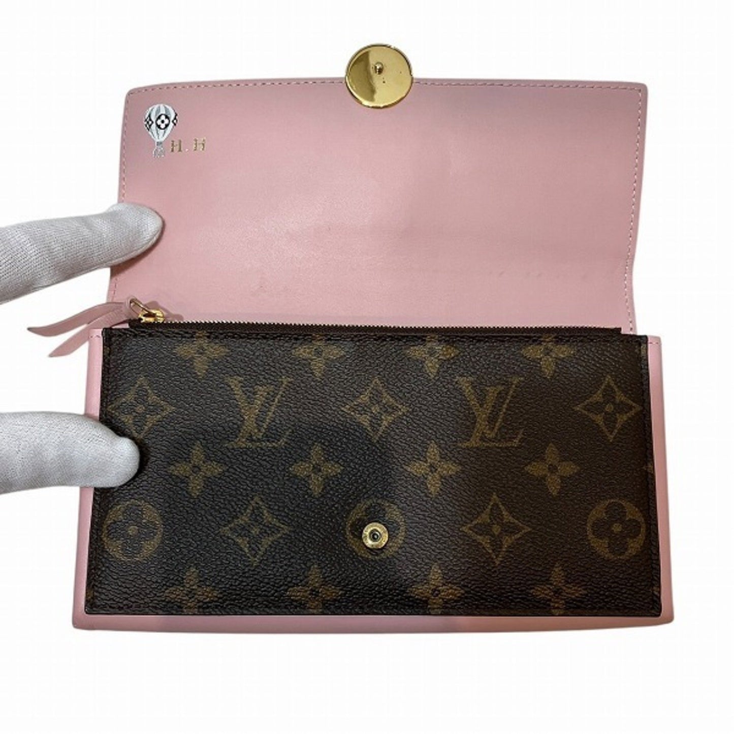 Louis Vuitton Flore, Brown, Canvas, wallet